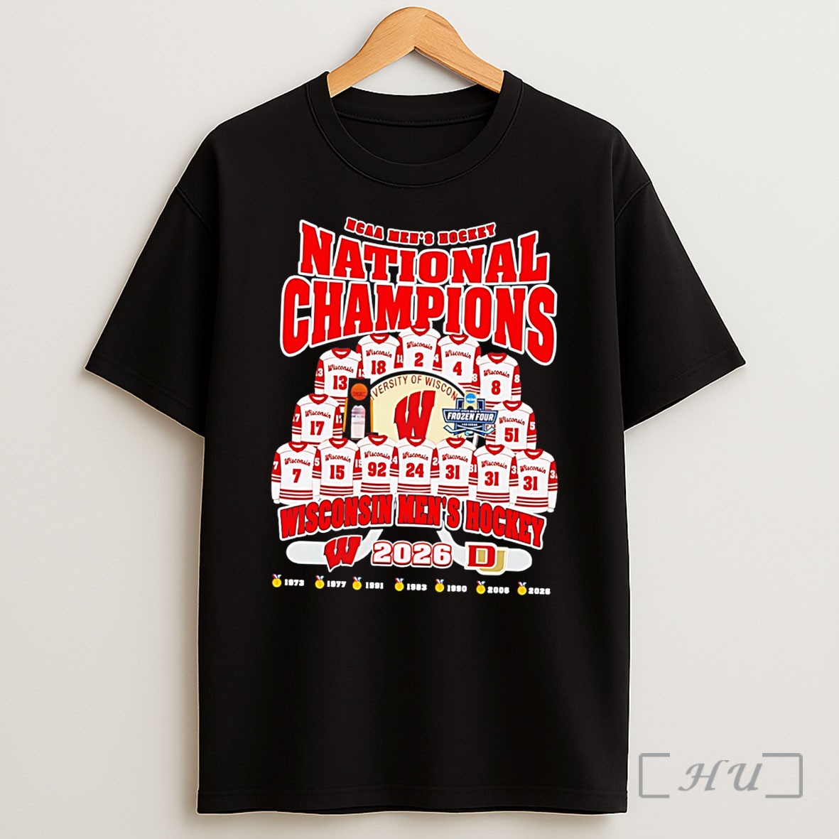 Officials Wisconsin Mens Hockey 2026 Ncaa Mens Hockey National Champions Tee Shirt