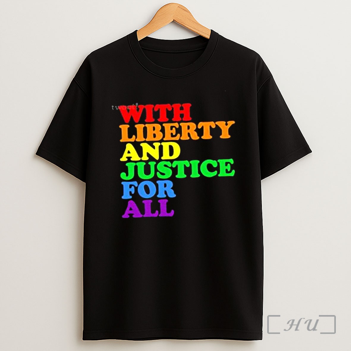 Officials With Liberty And Justice For All Pride Rainbow Text Pride Shirt