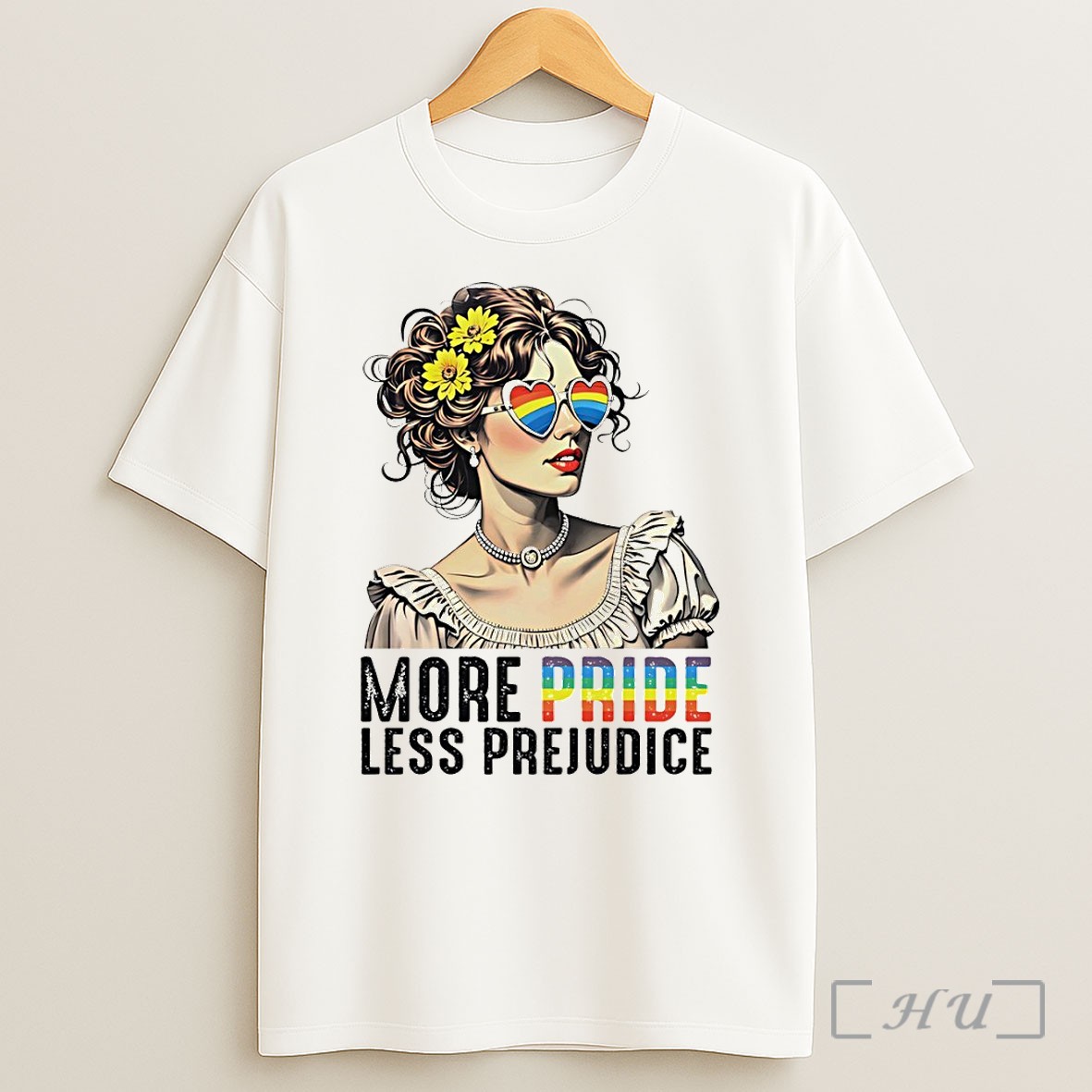 Officials Woman With Floral Hair And Heart Glasses More Pride Less Lgbt Shirt