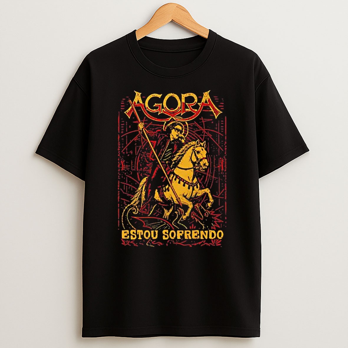 Original Agora Estou Sofrendo Robert Smith The Cure Saint George Dragon T Shirt