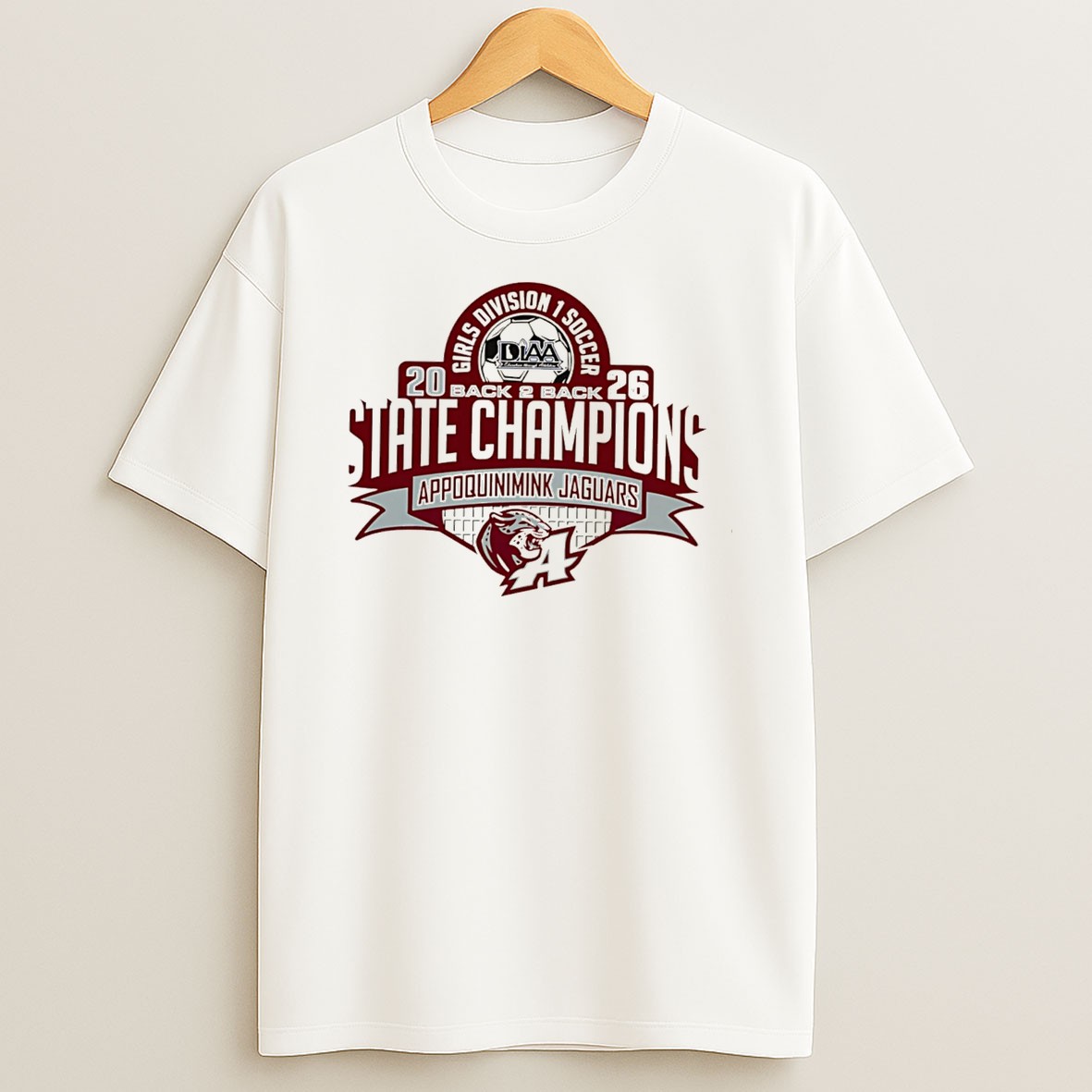 Original Appoquinimink Jaguars 2026 Diaa Girls Division 1 Soccer Champions Tee T Shirt