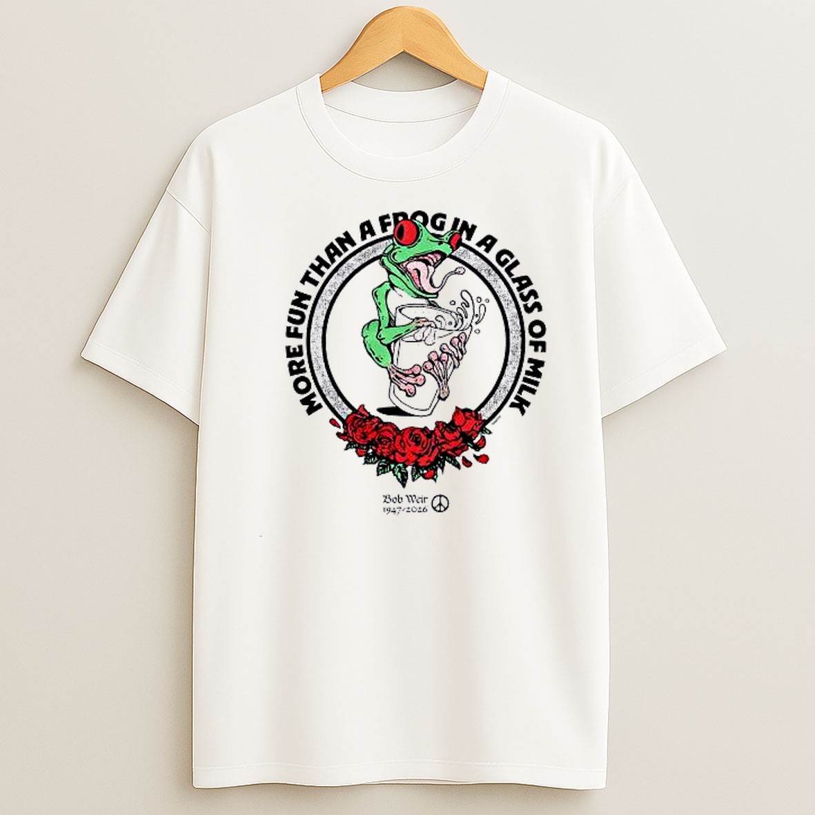 Original Bob Weir Grateful Dead More Fun Than A Frog In A Glass Of Milk T Shirt