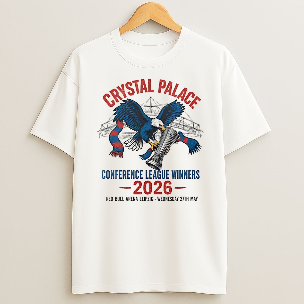 Original Crystal Palace Fc Uefa Conference League Winners 2026 Red Bull Arena Leipzig T Shirt