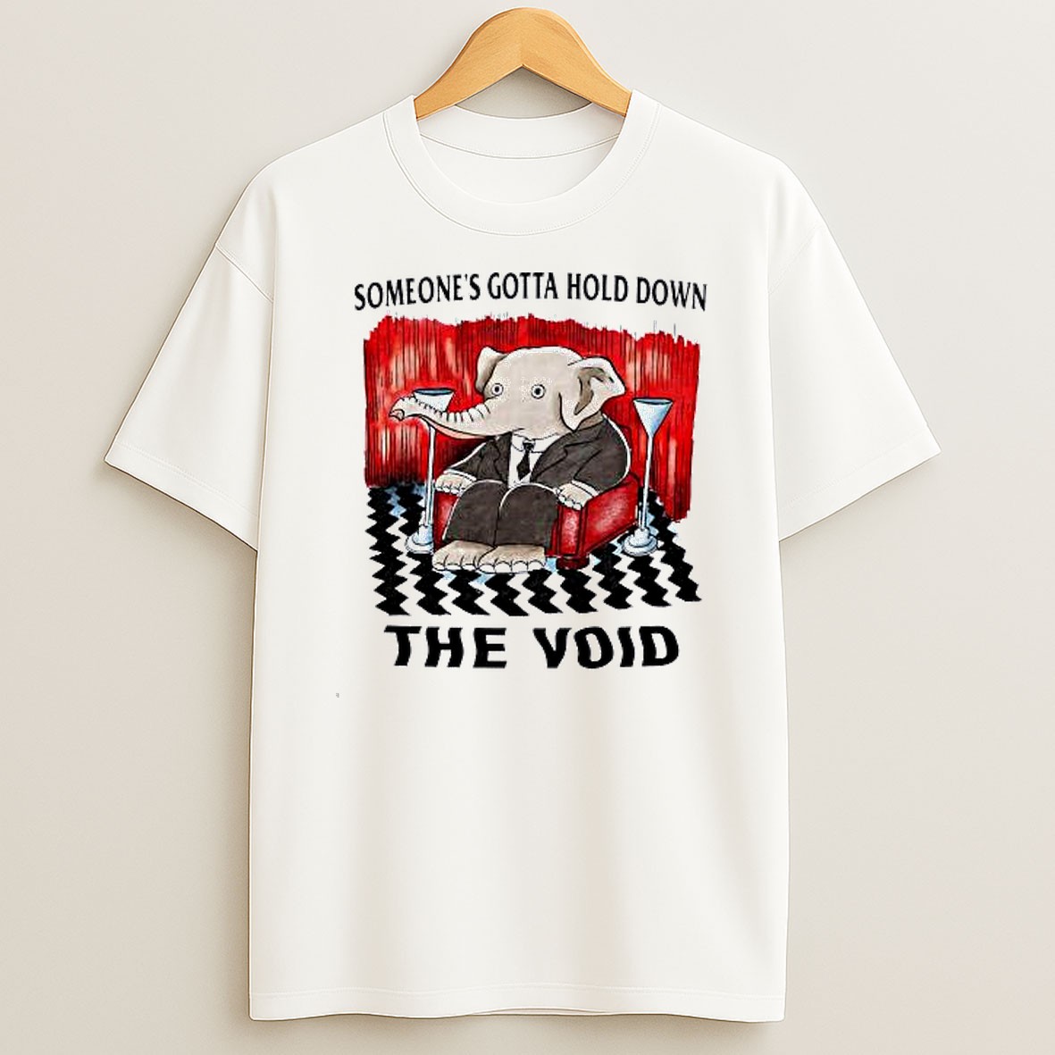 Original Elephant In Red Room Twin Peaks Someones Gotta Hold Down The Void T Shirt