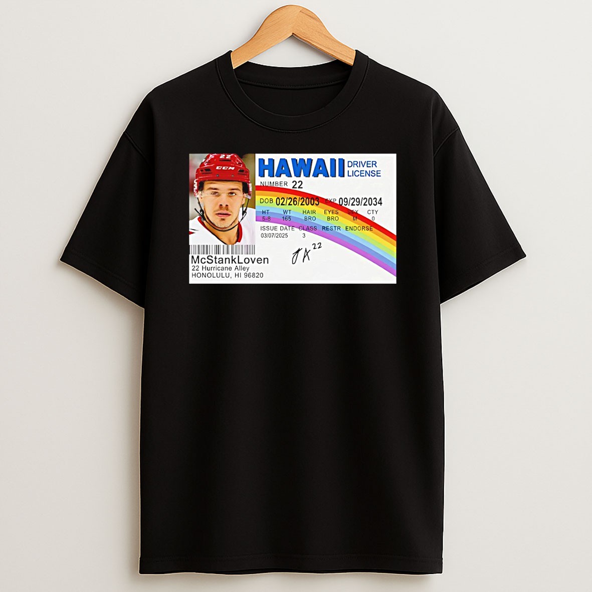 Original Hawaii Driver License Mcstankloven 22 Hurricane Alley Honolulu Hi 96820 Card T Shirt