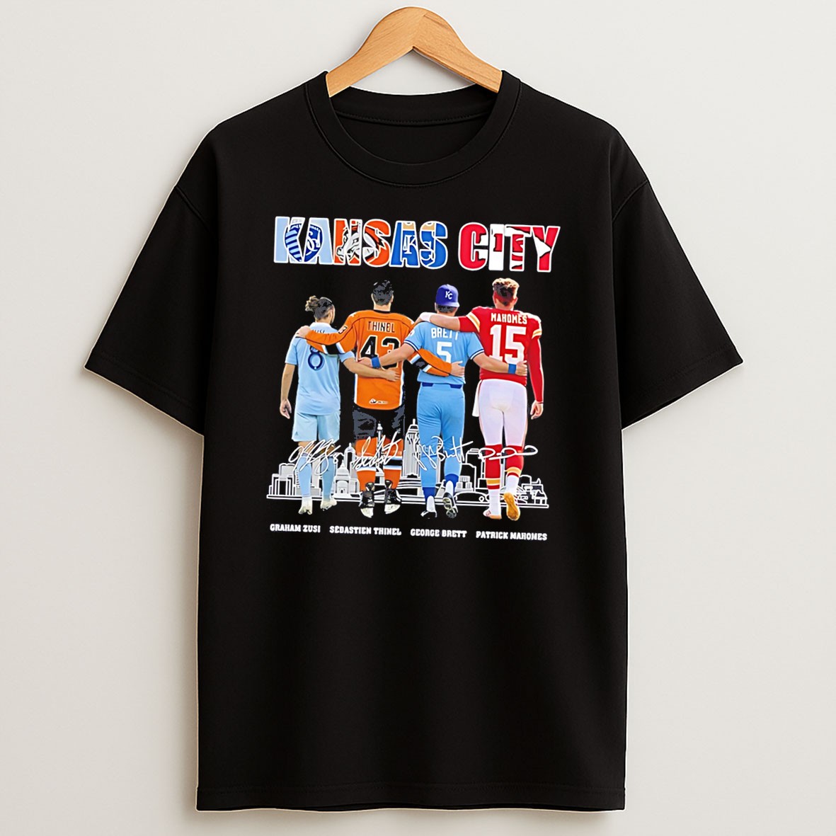 Original Kansas City Sports Members Skyline Signature Tee T Shirt