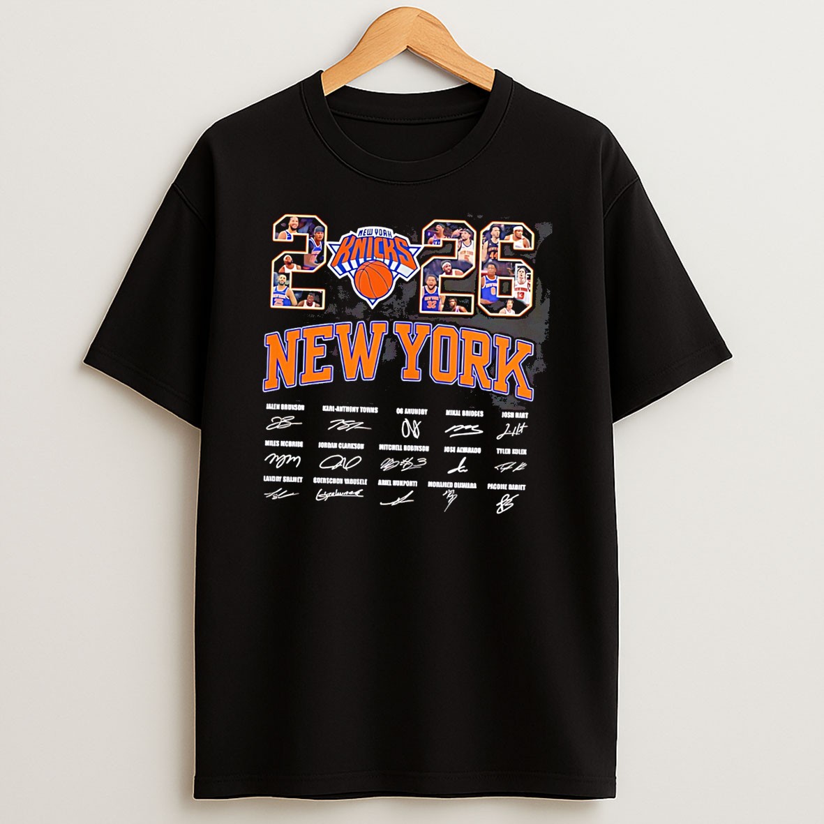 Original New York Knicks 2026 Team Members Signature Tee T Shirt
