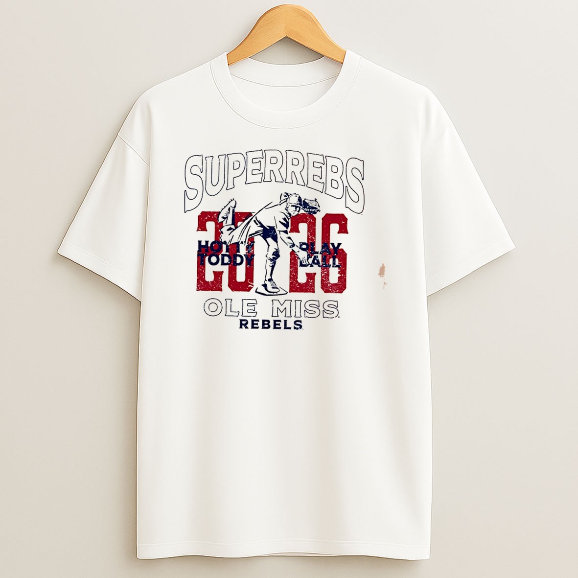 Original Ole Miss Rebels Super Rebs Hotty Toddy Play Ball Tee T Shirt