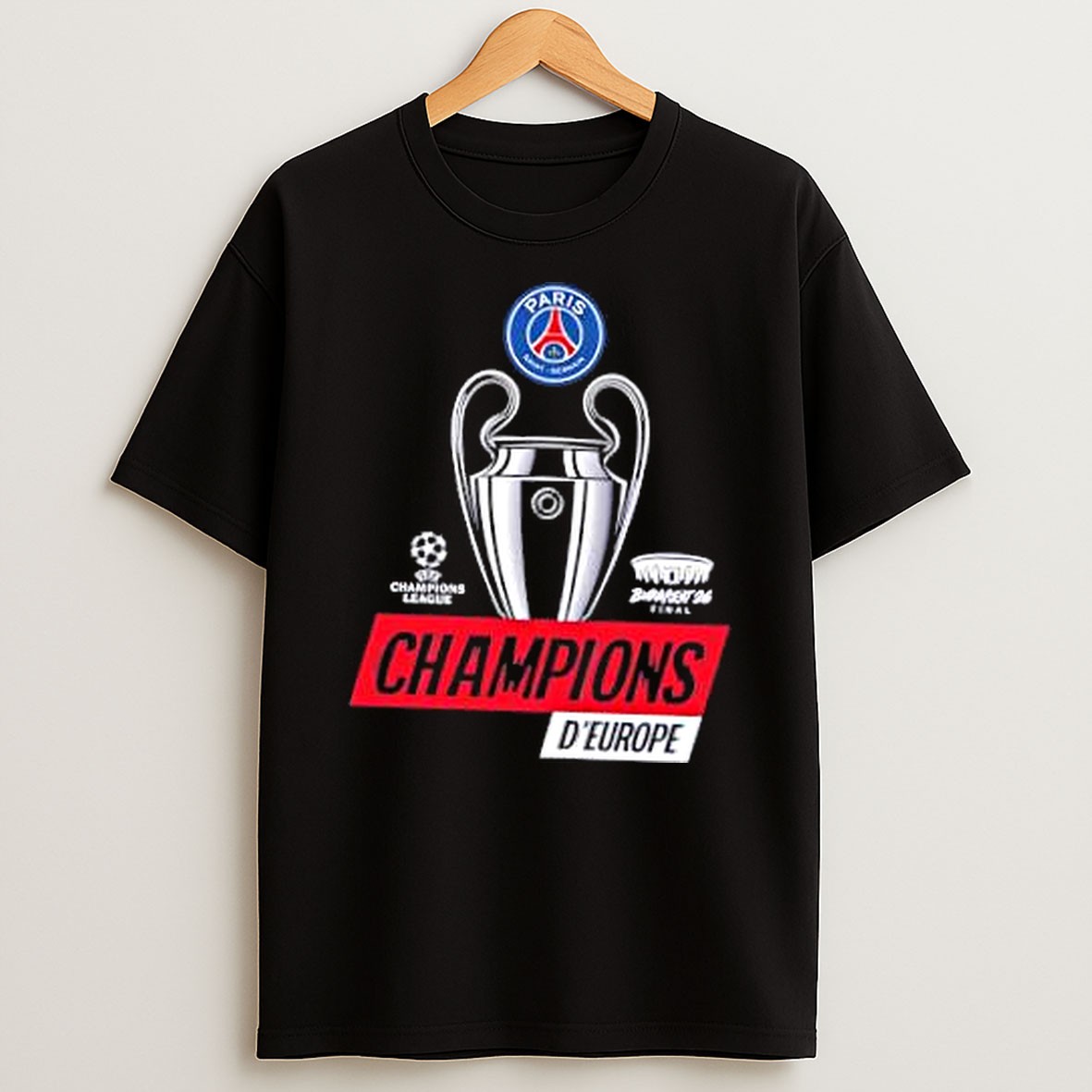 Original Psg Champions Deurope 2026 T Shirt