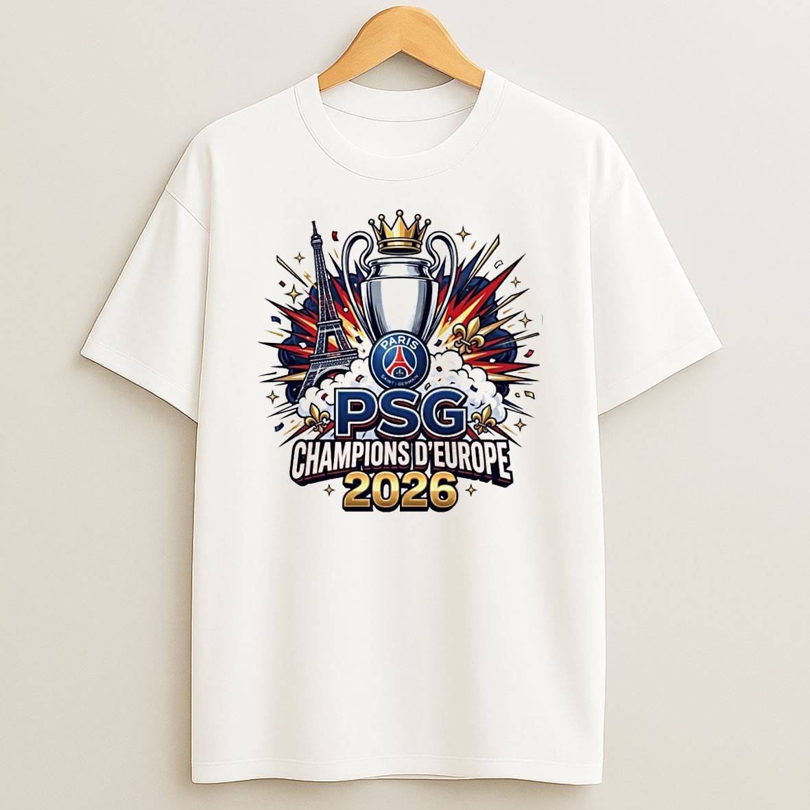 Original Paris Saint Germain Psg Champions League Winners 2026 T Shirt