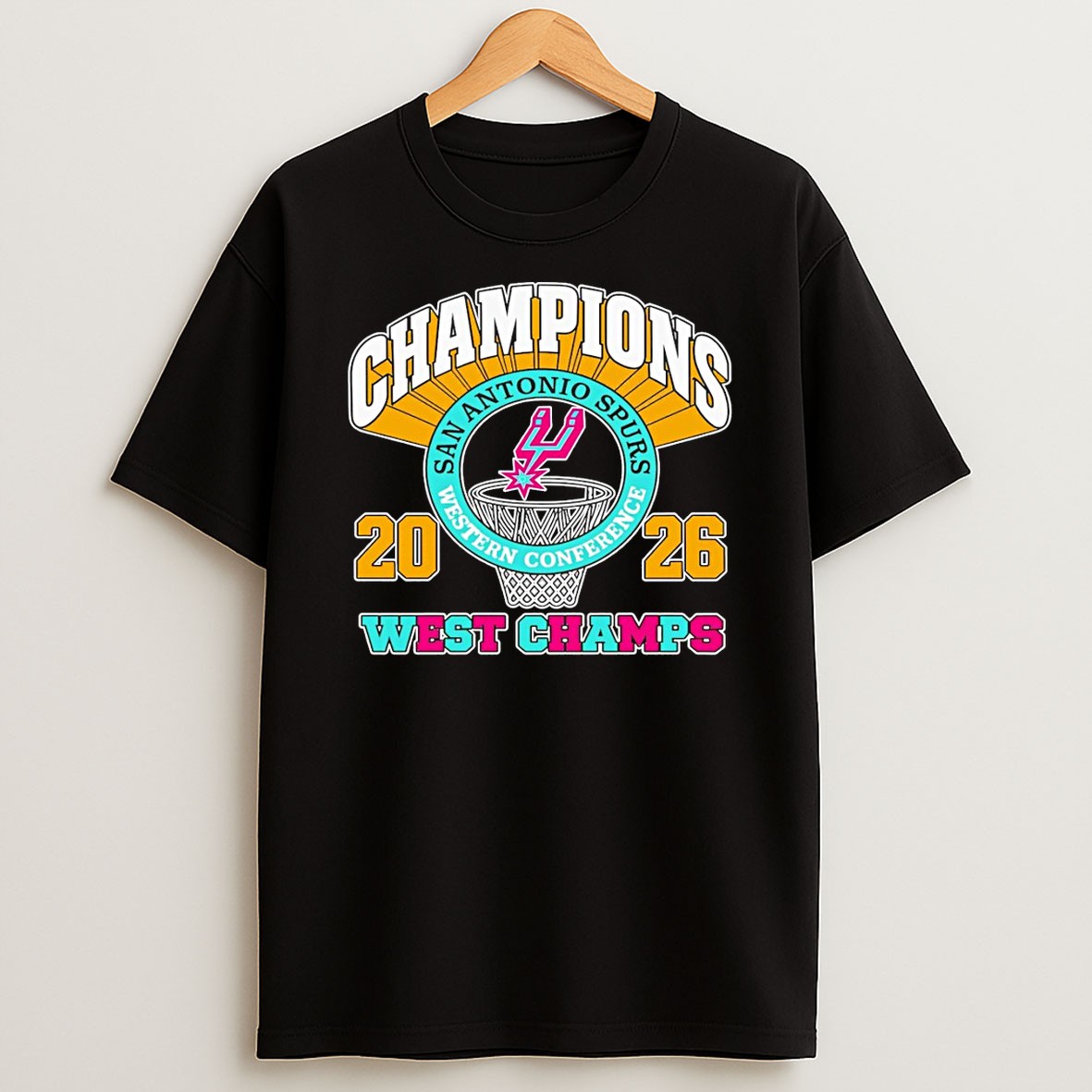 Original Retro San Antonio Spurs Basketball 2026 Spurs Western Conference T Shirt