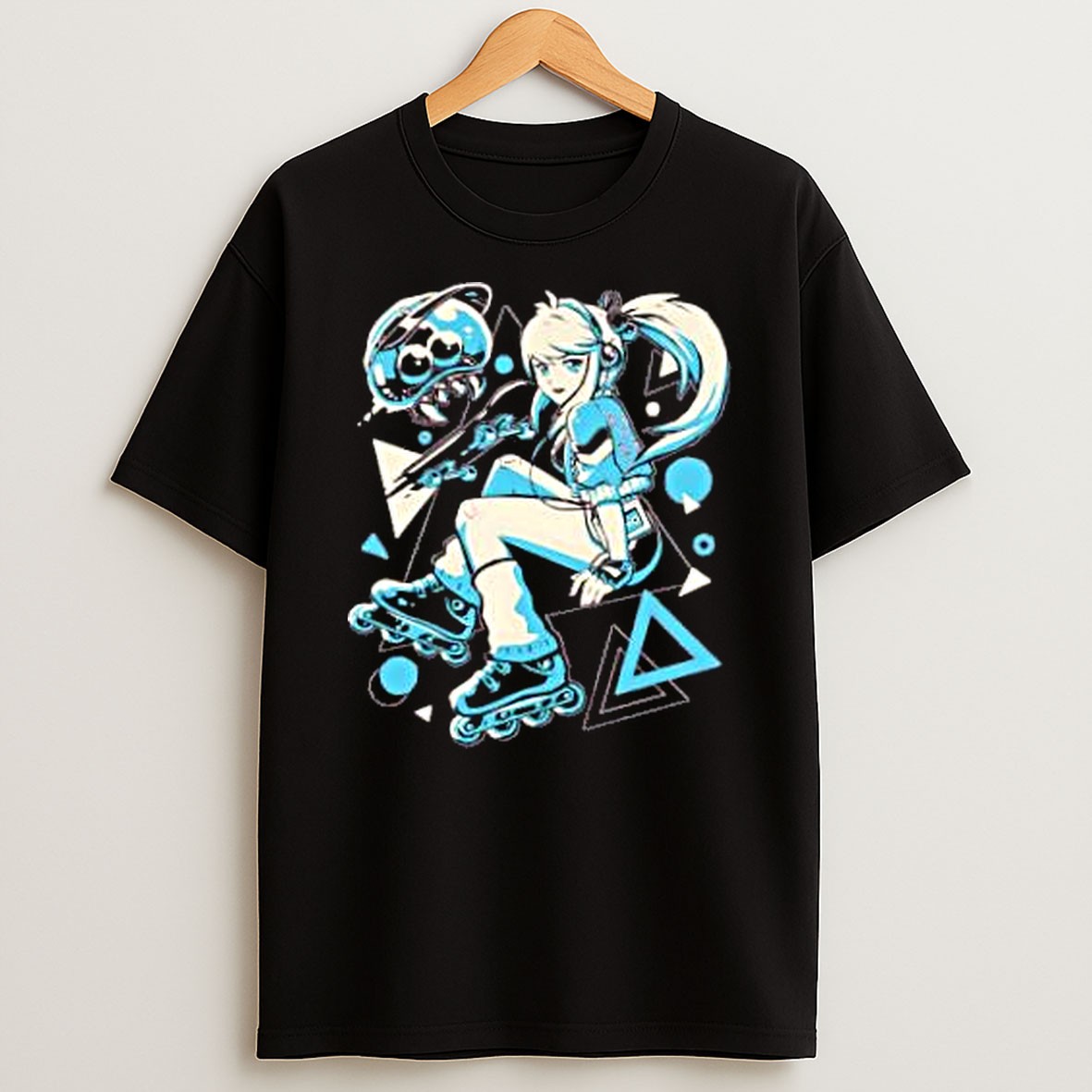 Original Samus Aran Metroid Rollerblades Skateboard T Shirt