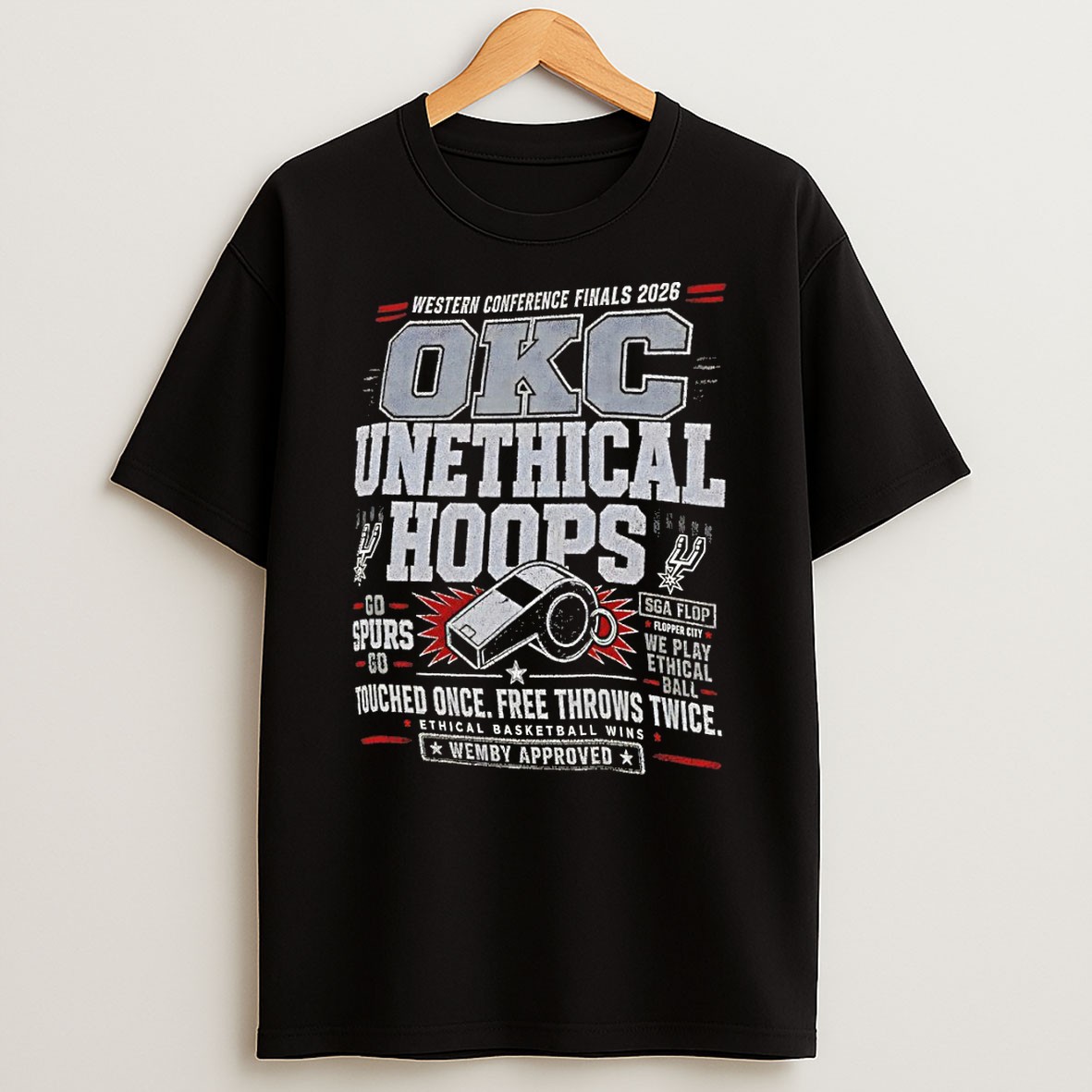 Original San Antonio Spurs Okc Unethical Hoops Wemby Approved Ethical Basketball Wins 2026 T Shirt