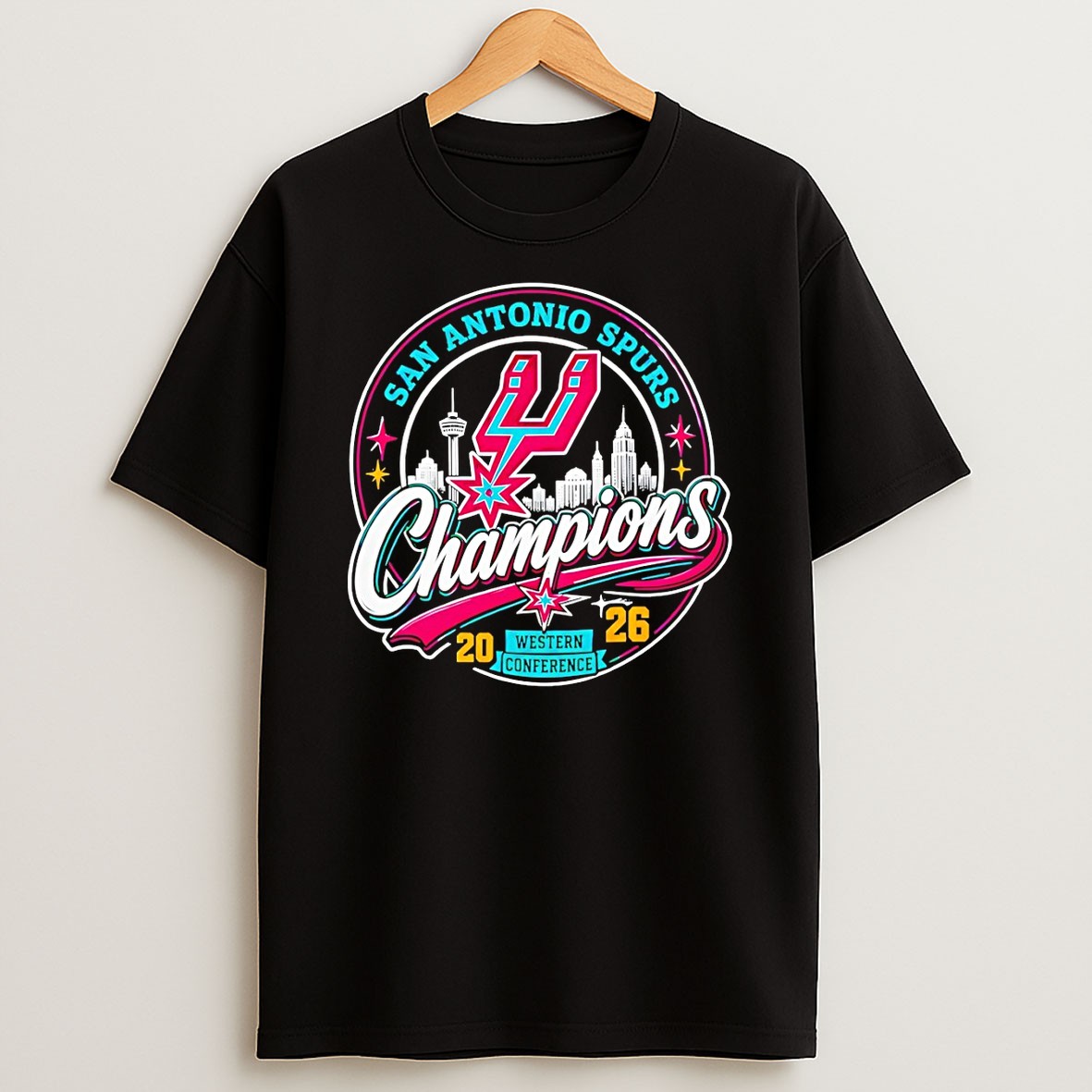 Original San Antonio Spurs Western Conference Champions 2026 90s Style T Shirt
