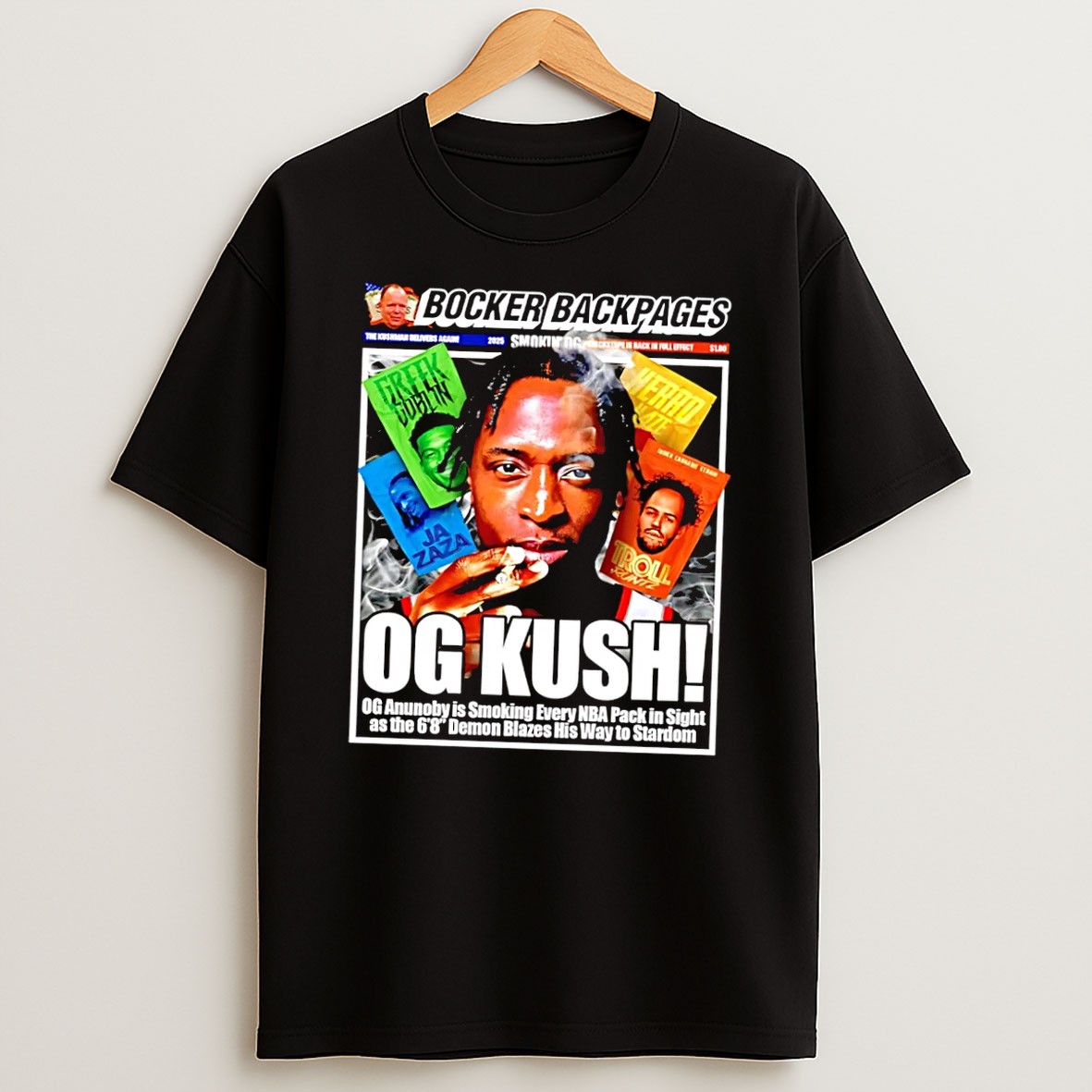 Original Smokin Og Kush Anunoby Smoking Every Nba Pack In Sight As The 6 8 Demon Blazes His Way To Stardom New York Knicks Black T Shirt