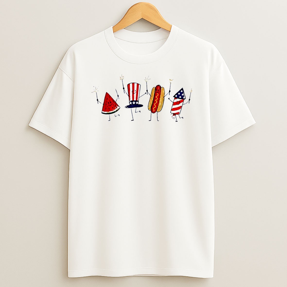 Original Sparklers Fun Usa Fourth Of July Patriotic Party White T Shirt