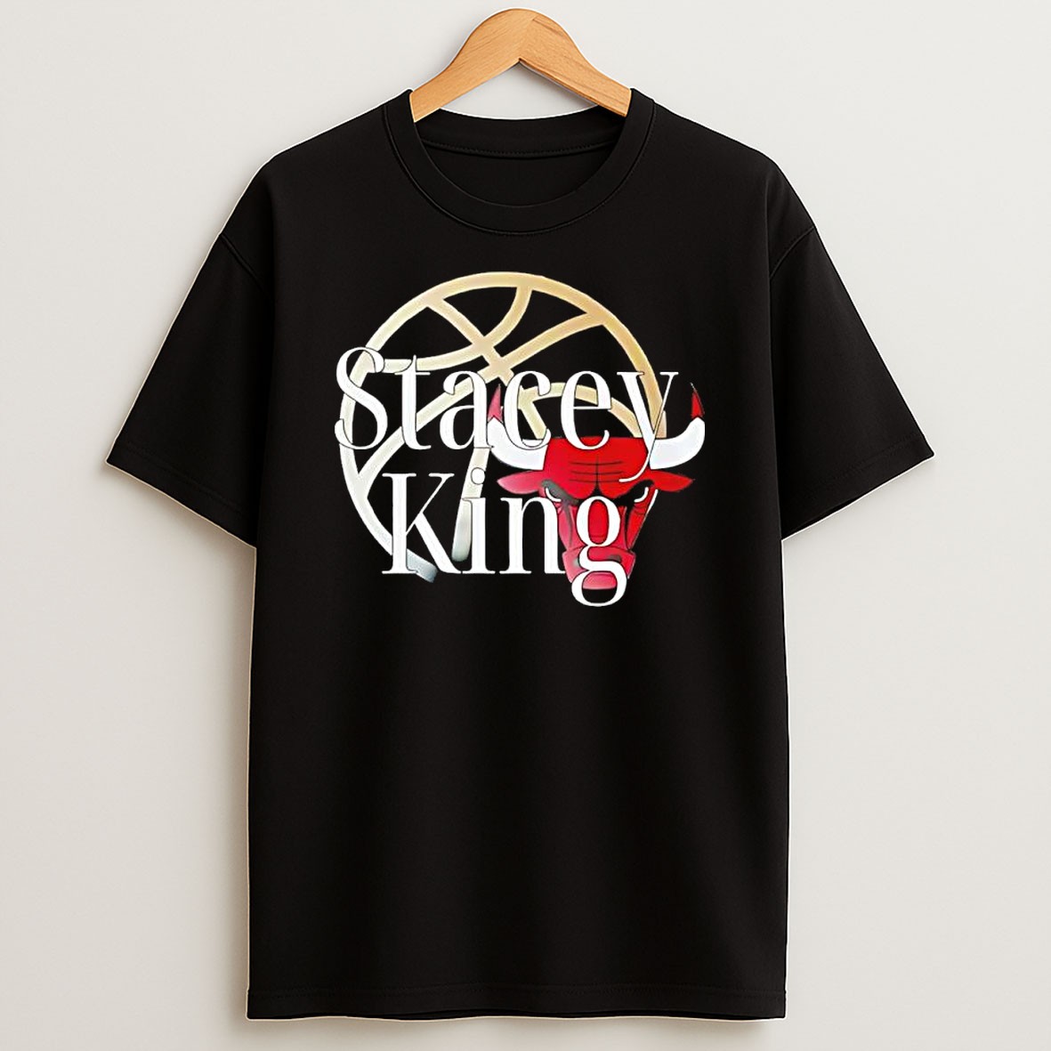 Original Stacey King Chicago Bulls Nba Basketball Player Name And Logo Tribute T Shirt