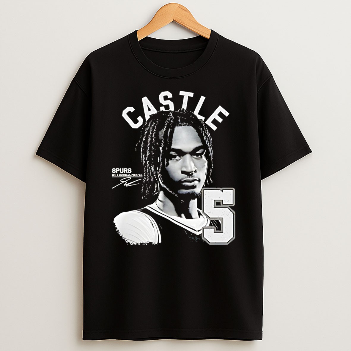 Original Stephon Castle San Antonio Spurs Basketball No 4 Overall Pick 24 T Shirt