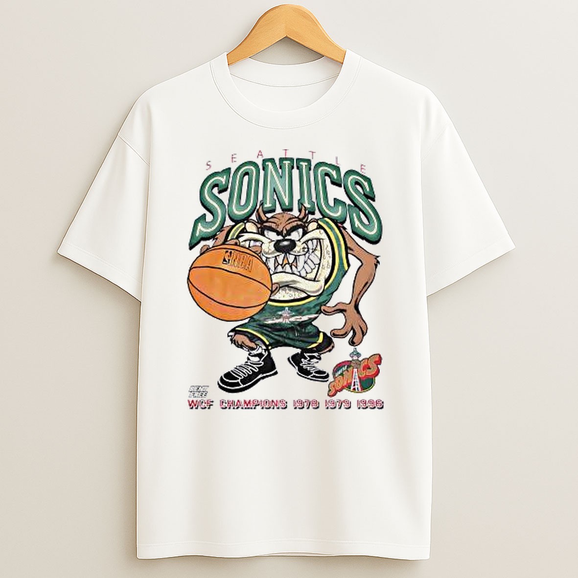 Original Taz Looney Tunes Seattle Seattle Nba Wcf Champions 1978 1979 T Shirt