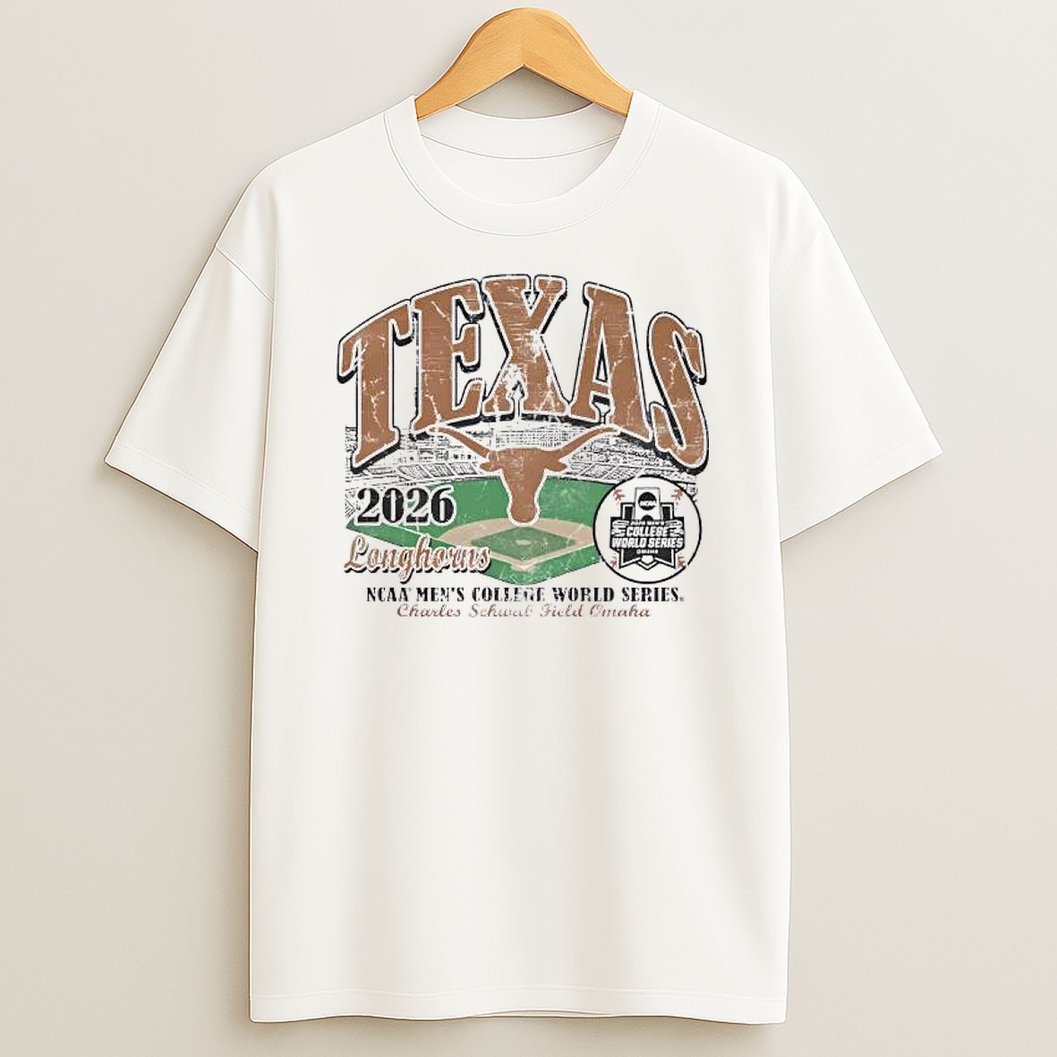 Original Texas Longhorns 2026 Baseball College World Series Bound Field T Shirt