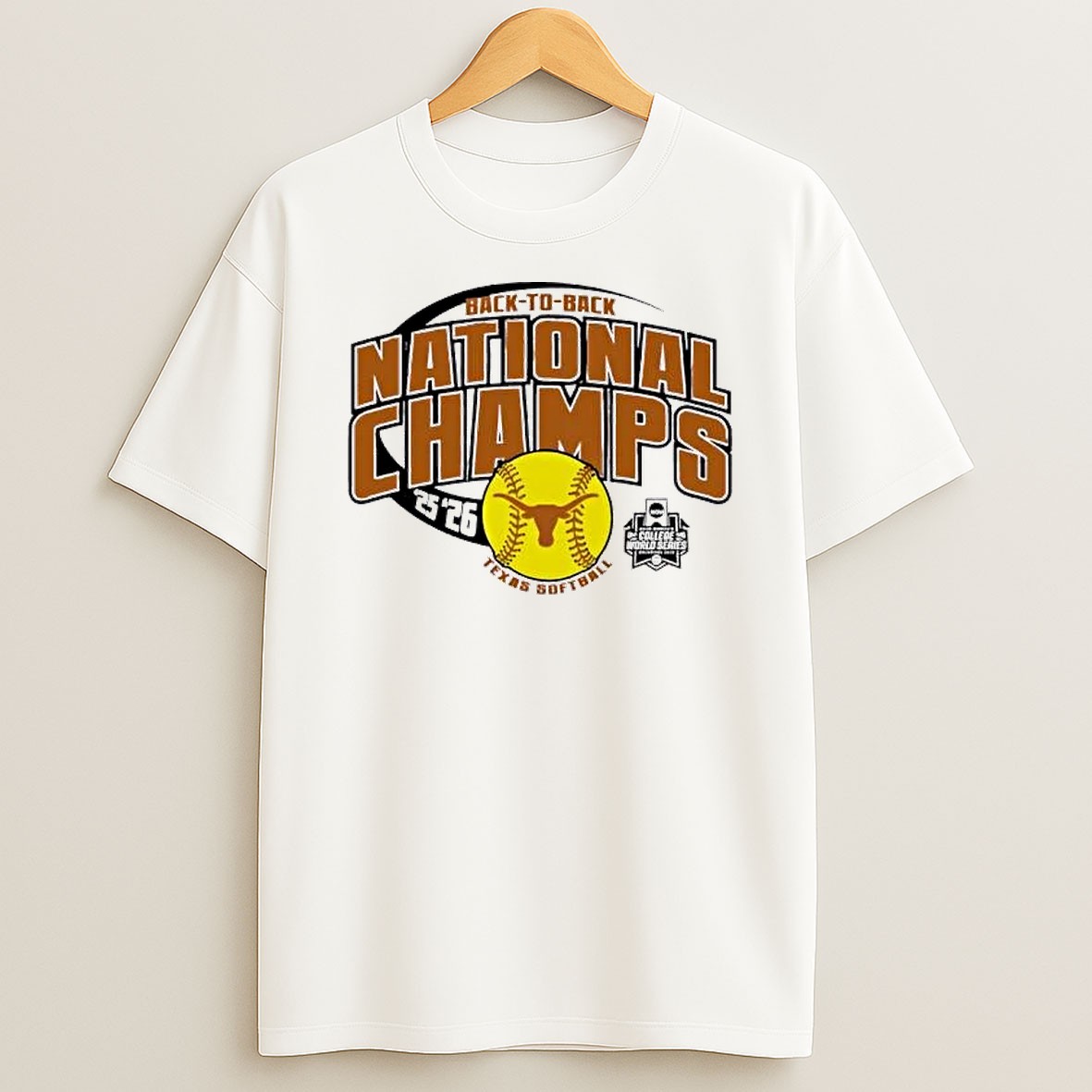 Original Texas Longhorns 2026 Softball National Champs Back To Back T Shirt