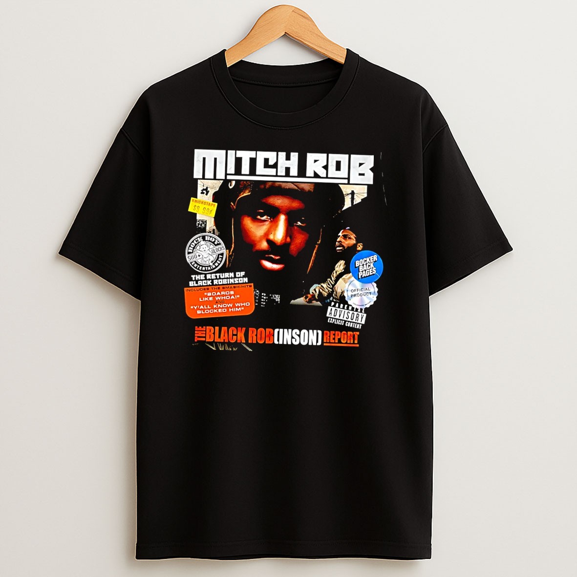 Original The Black Robinson Report Mitch Rob New York Knicks Black T Shirt