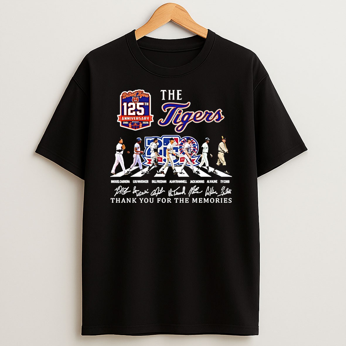 Original The Detroit Tigers Thank You For The Memories Abbey Road Signatures T Shirt