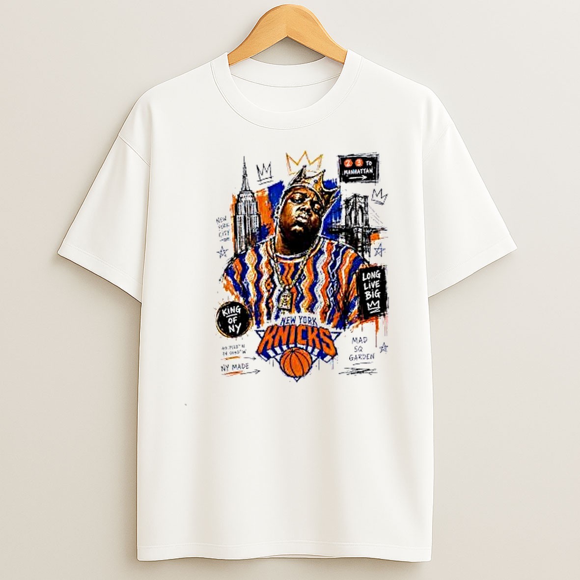 Original The Notorious B I G New York Knicks King Of Ny Manhattan Long Live Big T Shirt