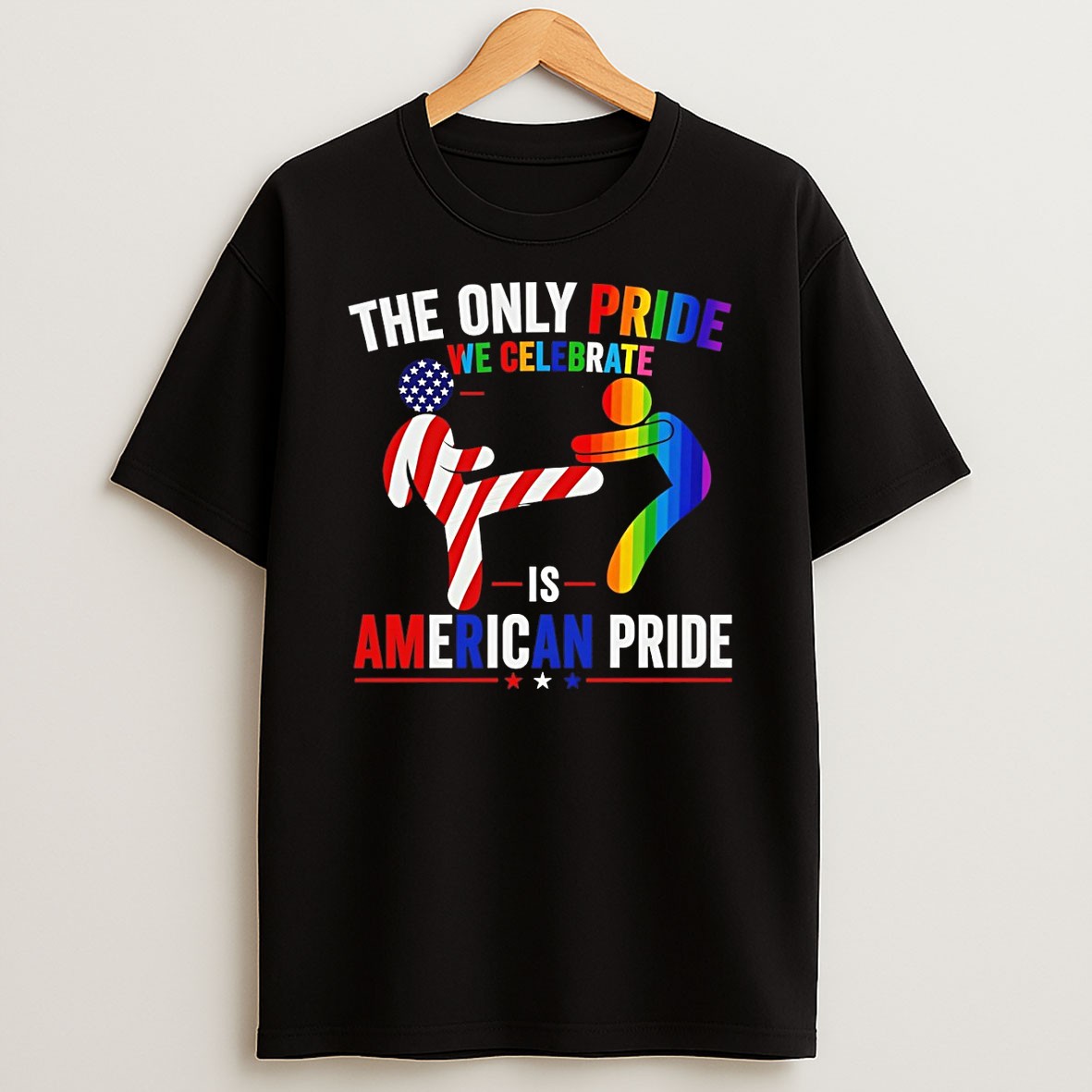 Original The Only Pride We Celebrate Is American Pride Lgbt T Shirt