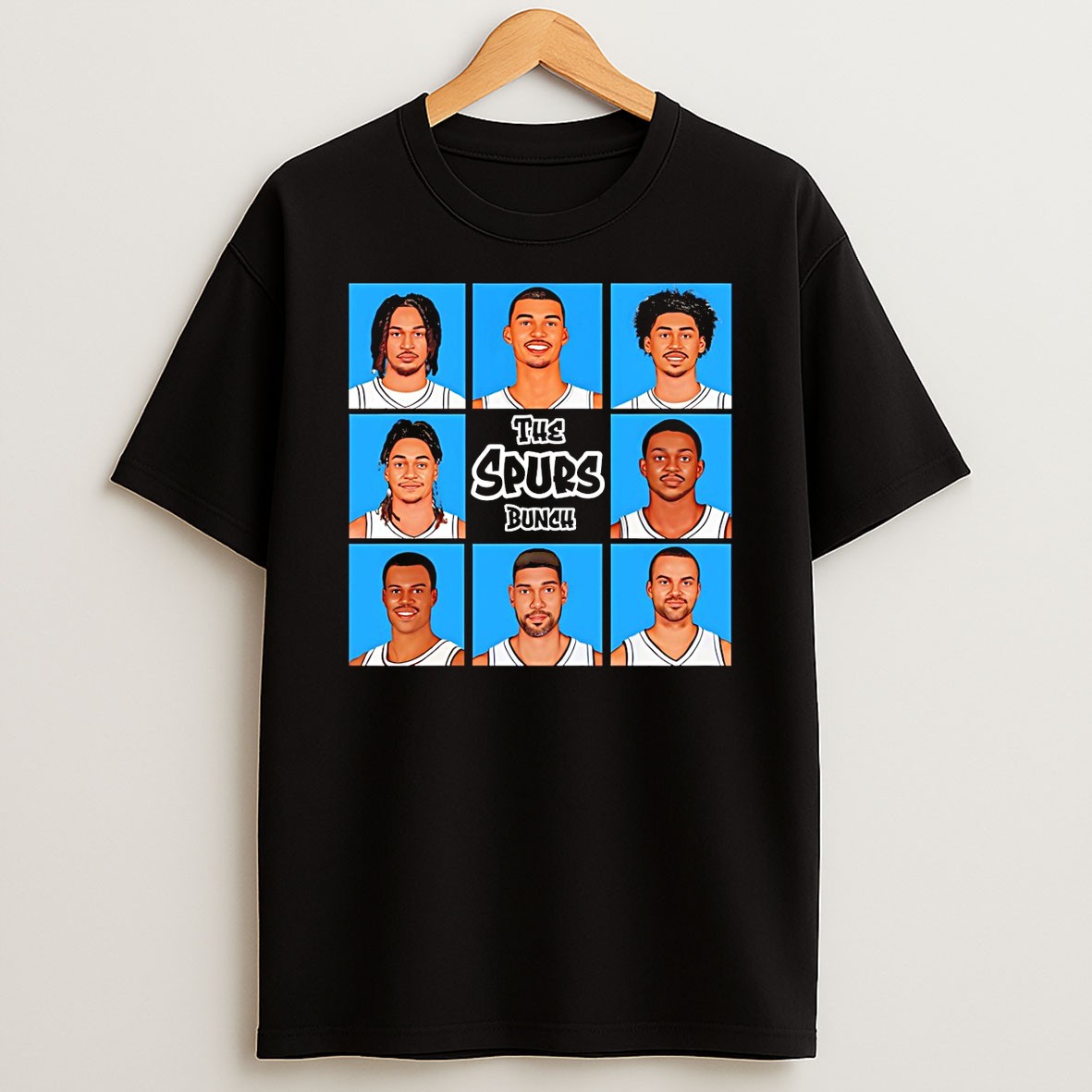 Original The Spurs Bunch San Antonio Spurs Basketball Bigface Players Graphic Nba 2026 T Shirt