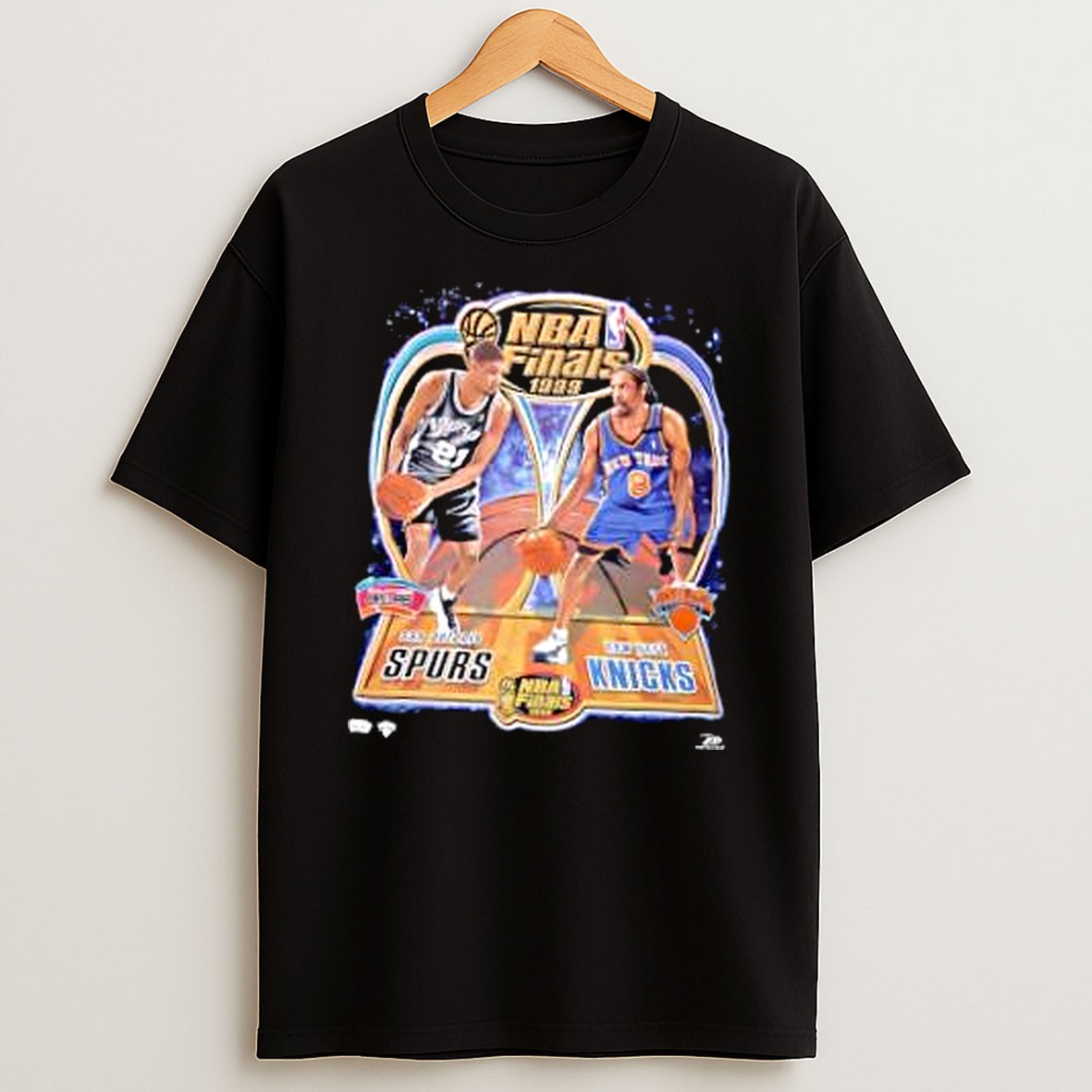 Original Tim Duncan San Antonio Spurs And Latrell Sprewell New York Knicks Nba Finals 1999 T Shirt