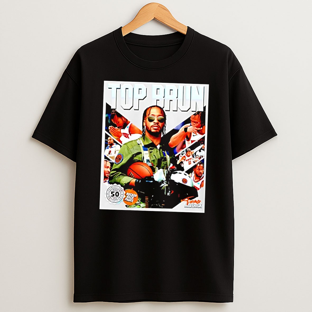 Original Top Brun Legendary Game 50 From A Hail Of Famer Former Maverick New York Knicks Black T Shirt