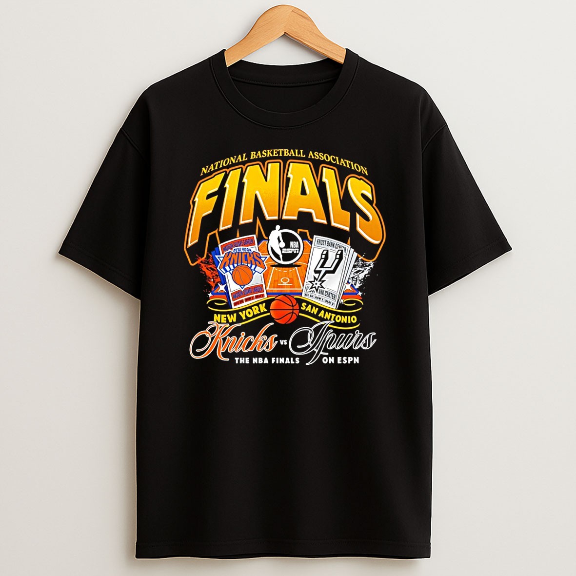 Original Trophy San Antonio Spurs New York Knicks Basketball Nba Championship Finals 2026 On Espn T Shirt