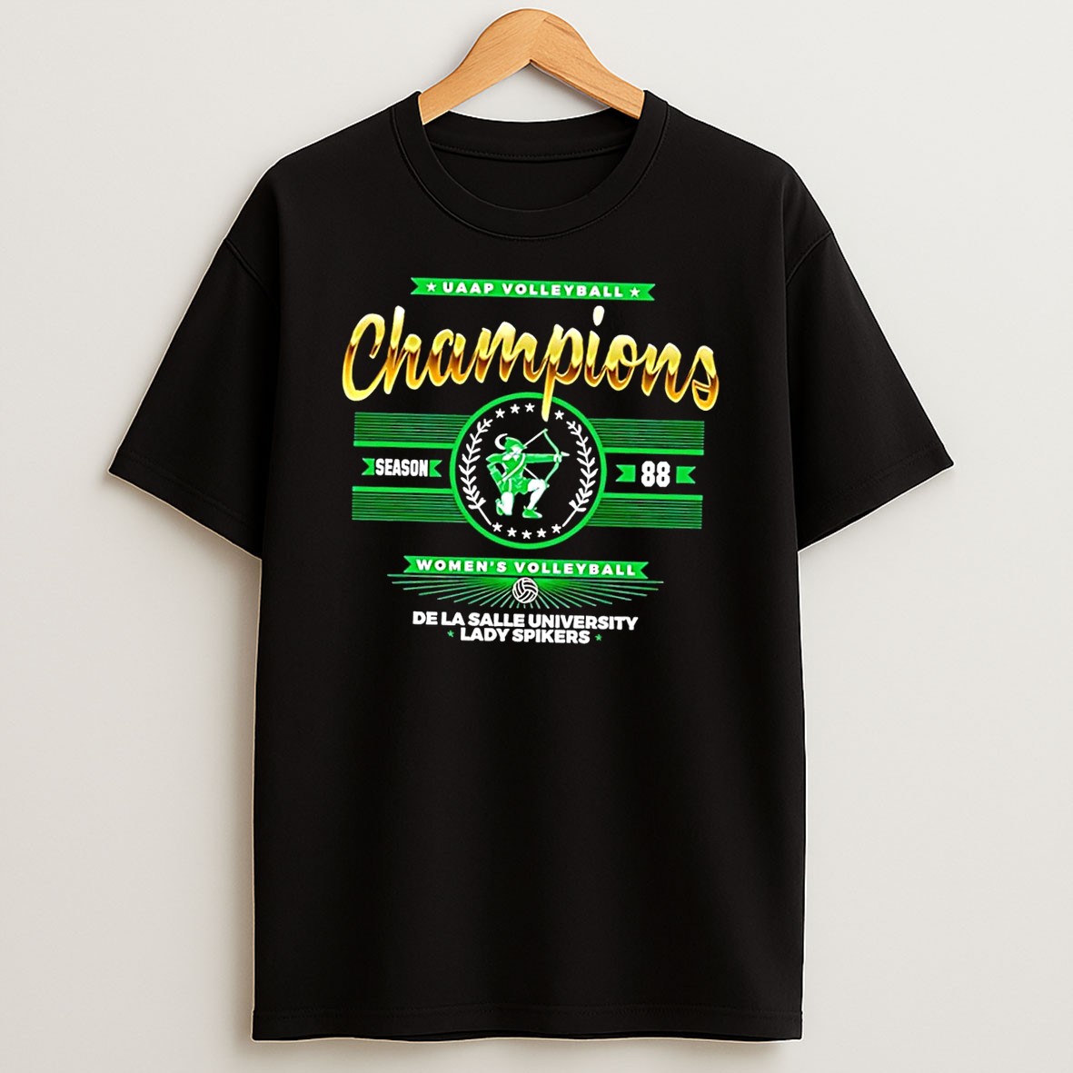 Original Uaap Lady Spikers Celebrate Season 88 Womens Volleyball Champions Black T Shirt