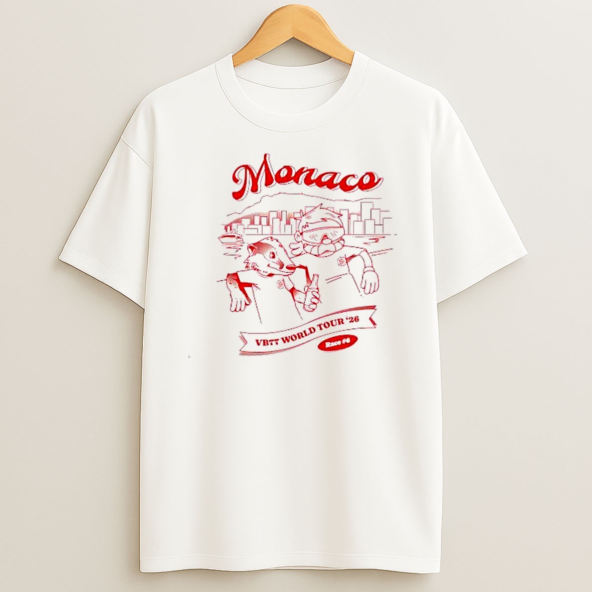 Original Valtteri Bottas Monaco Grand Prix Vb77 World Tour 2026 T Shirt