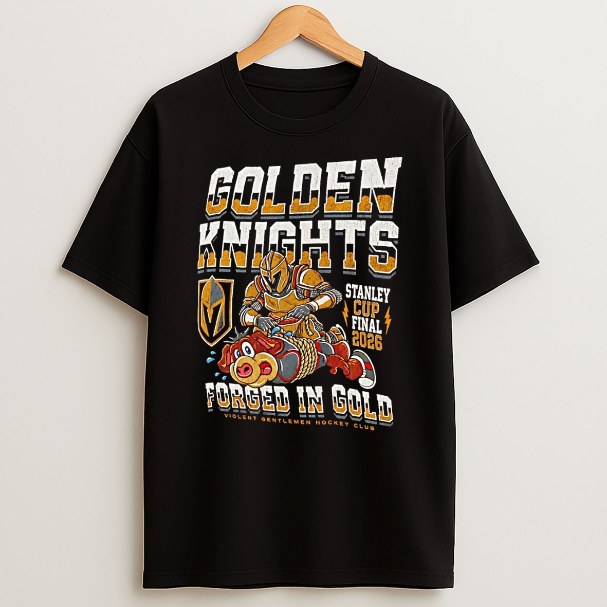 Original Vegas Golden Knights 2026 Stanley Cup Finals Stanley Cup Finals 2026 Forged In Gold T Shirt
