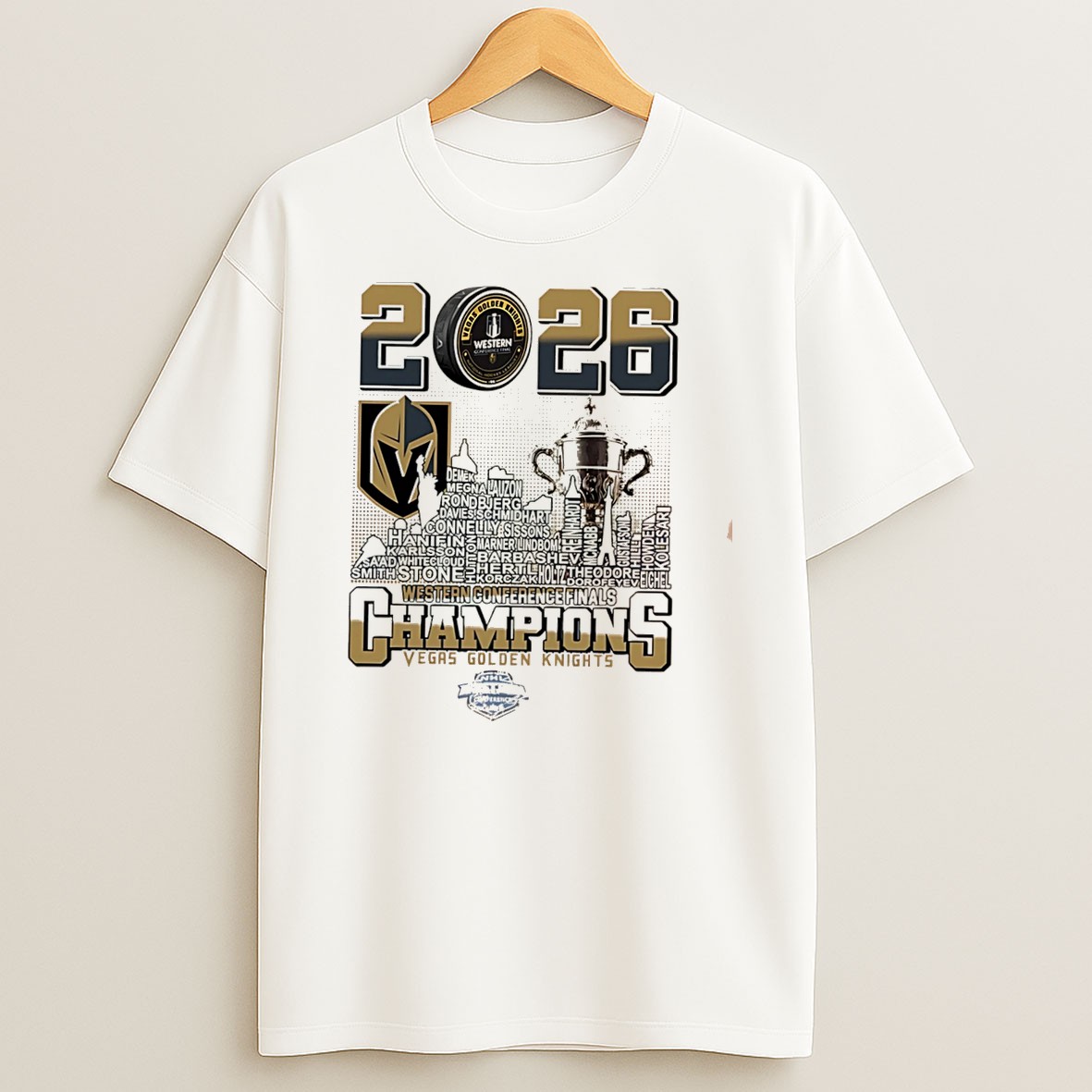 Original Vegas Golden Knights 2026 Western Conference Champions Skyline Tee T Shirt