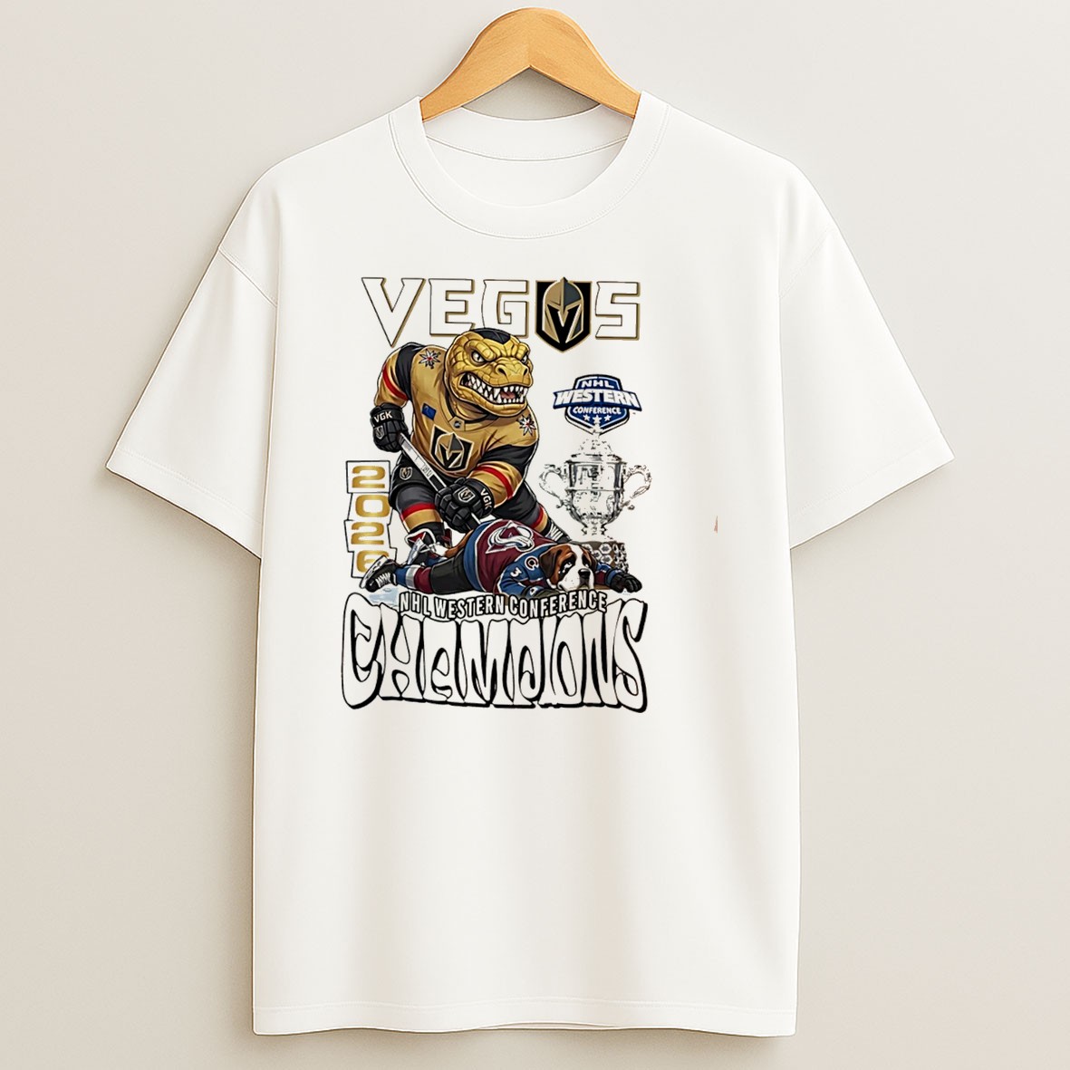 Original Vegas Golden Knights Western Conference Champions 2026 Mascot Tee T Shirt