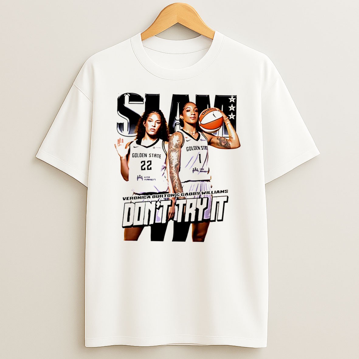 Original Veronica Burton And Gabby Williams Golden State Valkyries Dont Try It Tee T Shirt