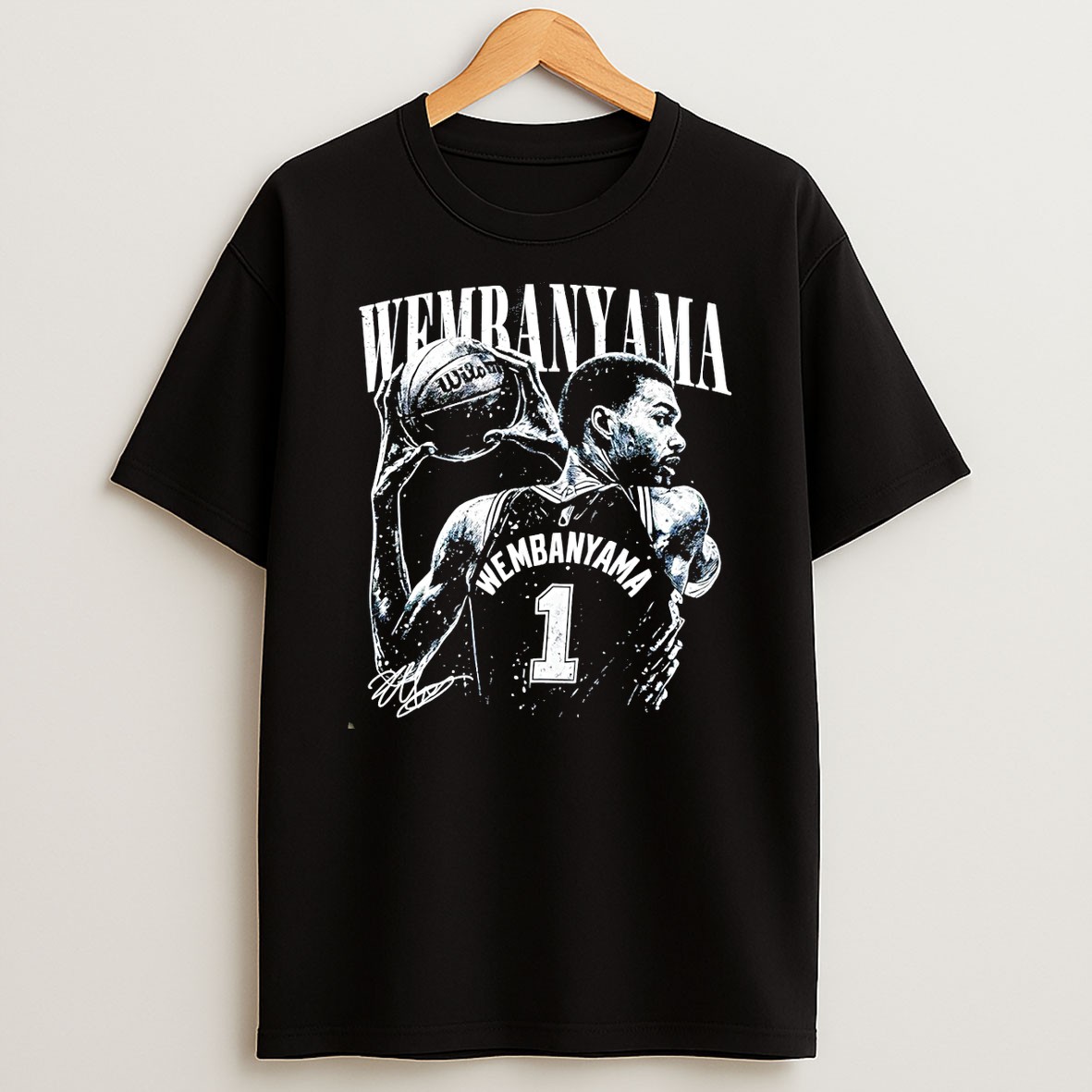 Original Victor Wembanyama 1 San Antonio Spurs Basketball Nba Signature Vintage T Shirt