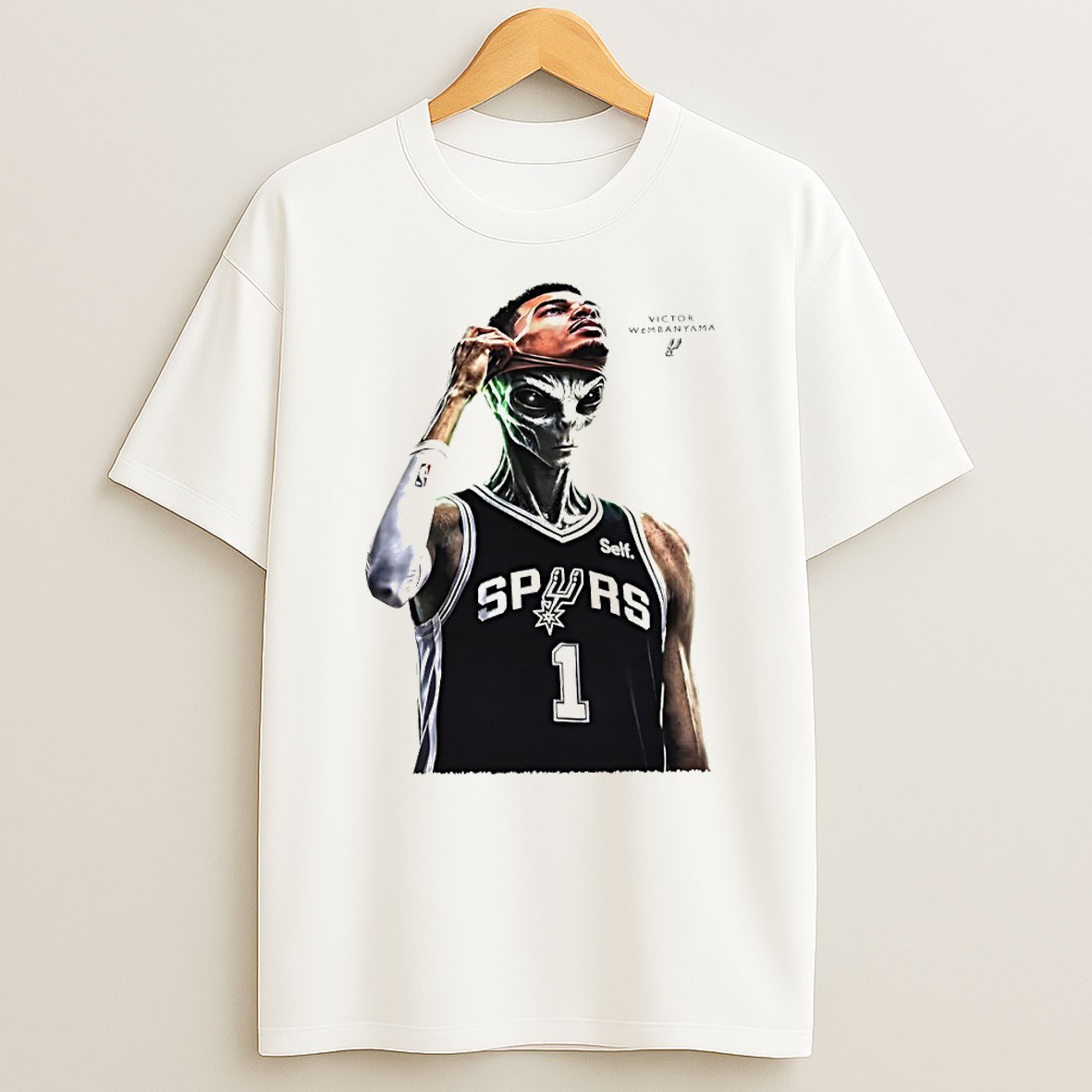 Original Victor Wembanyama 1 Spurs Mvp Alien Mask T Shirt