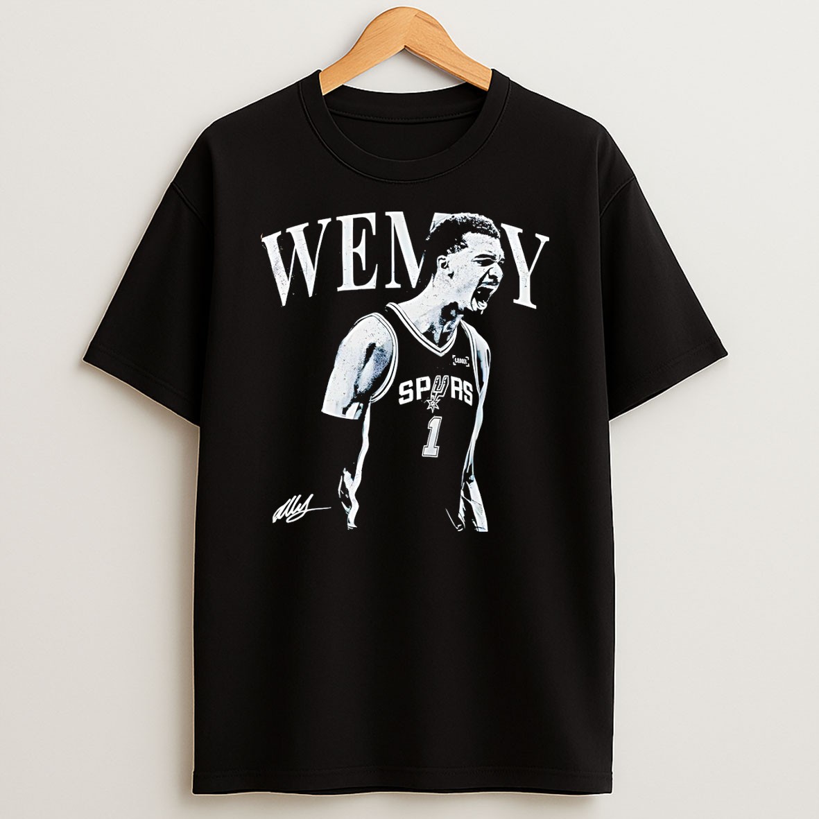Original Victor Wembanyama 1 Celebration San Antonio Spurs Basketball Nba Signature Vintage T Shirt