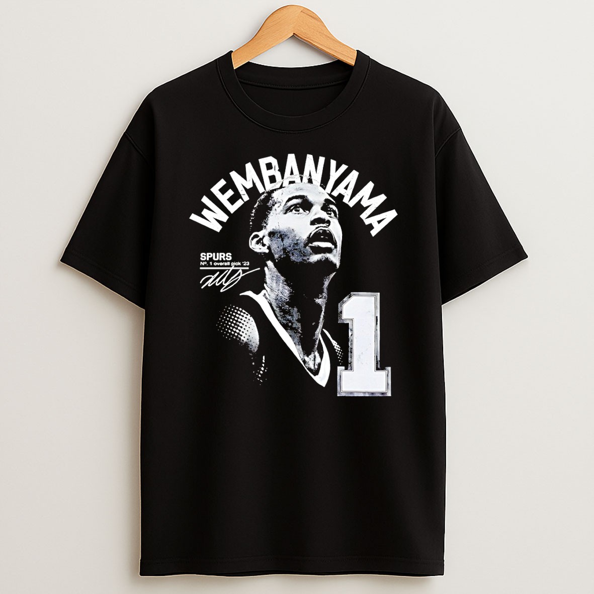 Original Victor Wembanyama San Antonio Spurs Basketball No 1 Overall Pick 23 Signature T Shirt