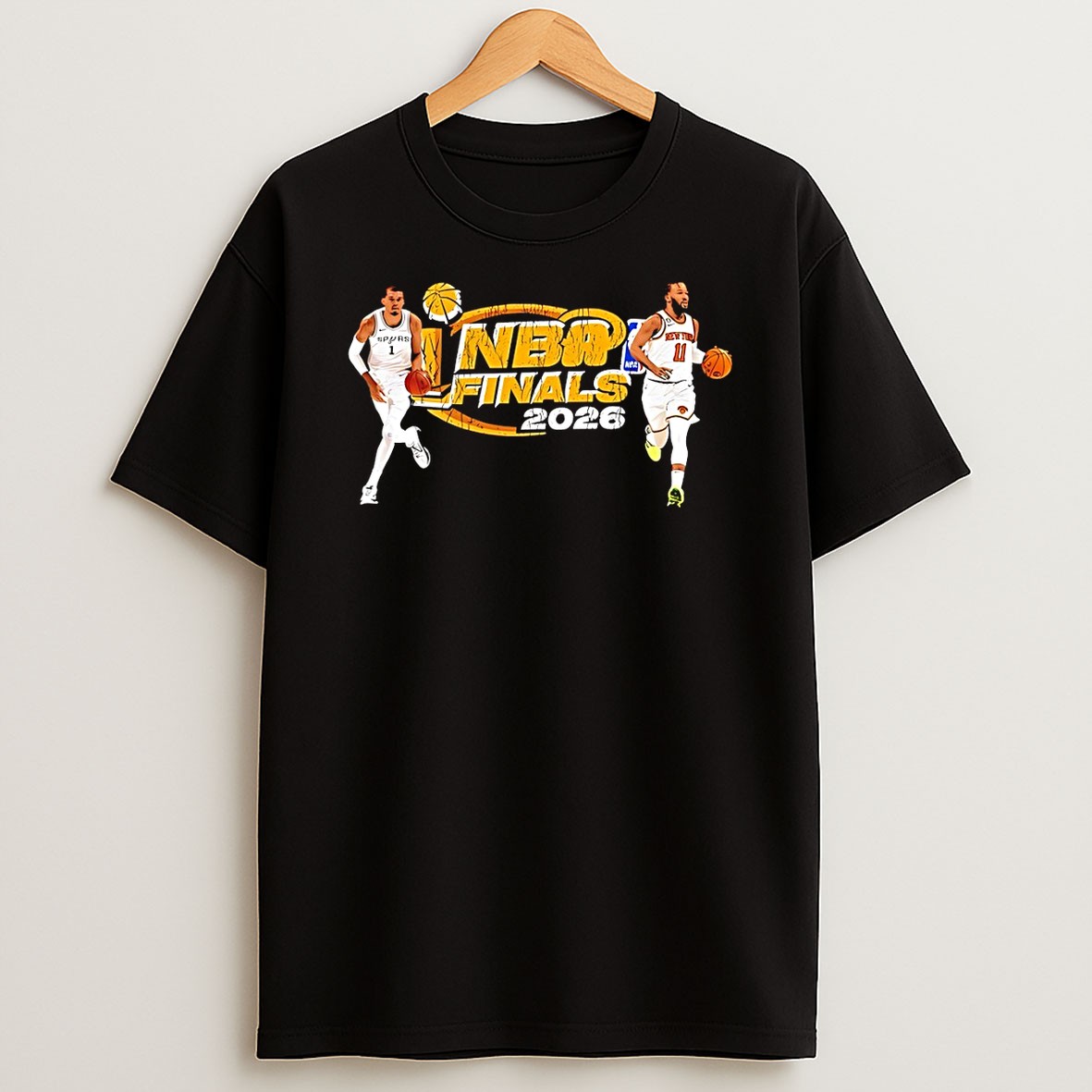 Original Victor Wembanyama Spurs Vs Jalen Brunson Knicks Basketball Nba Finals 2026 Vintage T Shirt