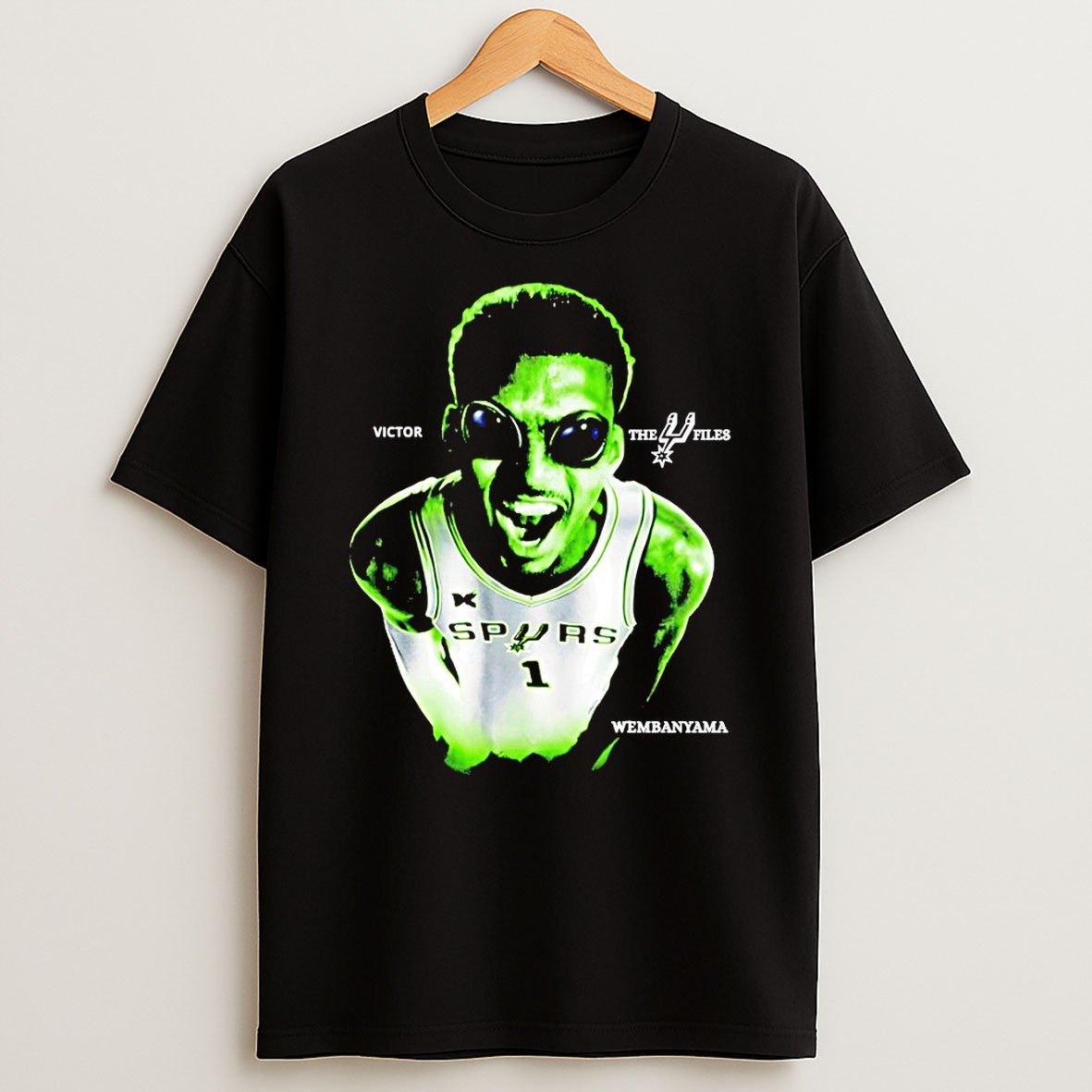 Original Victor Wembanyama The X Files Spurs Alien T Shirt