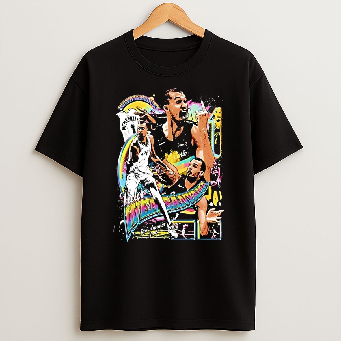 Original Victor Wembanyama X The Alien Mashup San Antonio Spurs Basketball 1 Wemby Graphic Vintage T Shirt