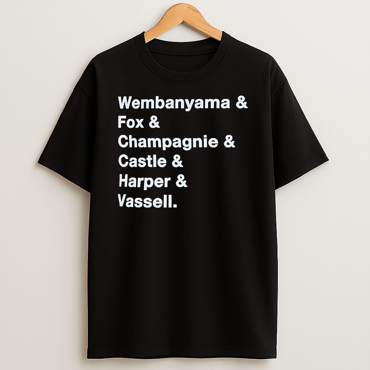 Original Wembanyama Fox Champagnie Castle Harper Vassell San Antonio Spurs Basketball Nba 2026 T Shirt