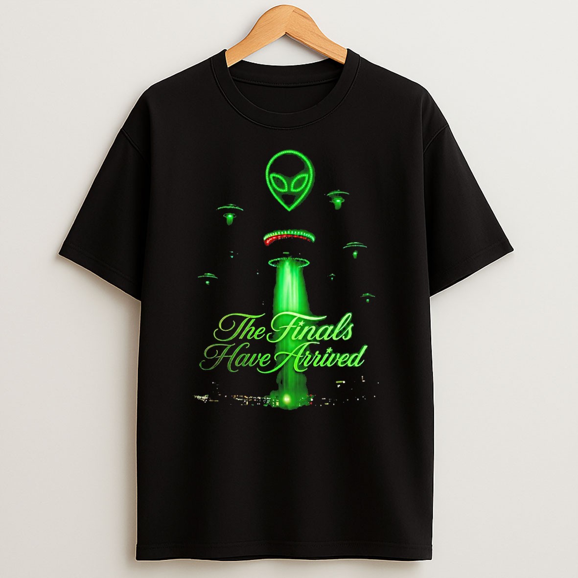 Original Wemby Wembanyama Alien Nike Logo Tower Lit Up The Finals Have Arrived T Shirt
