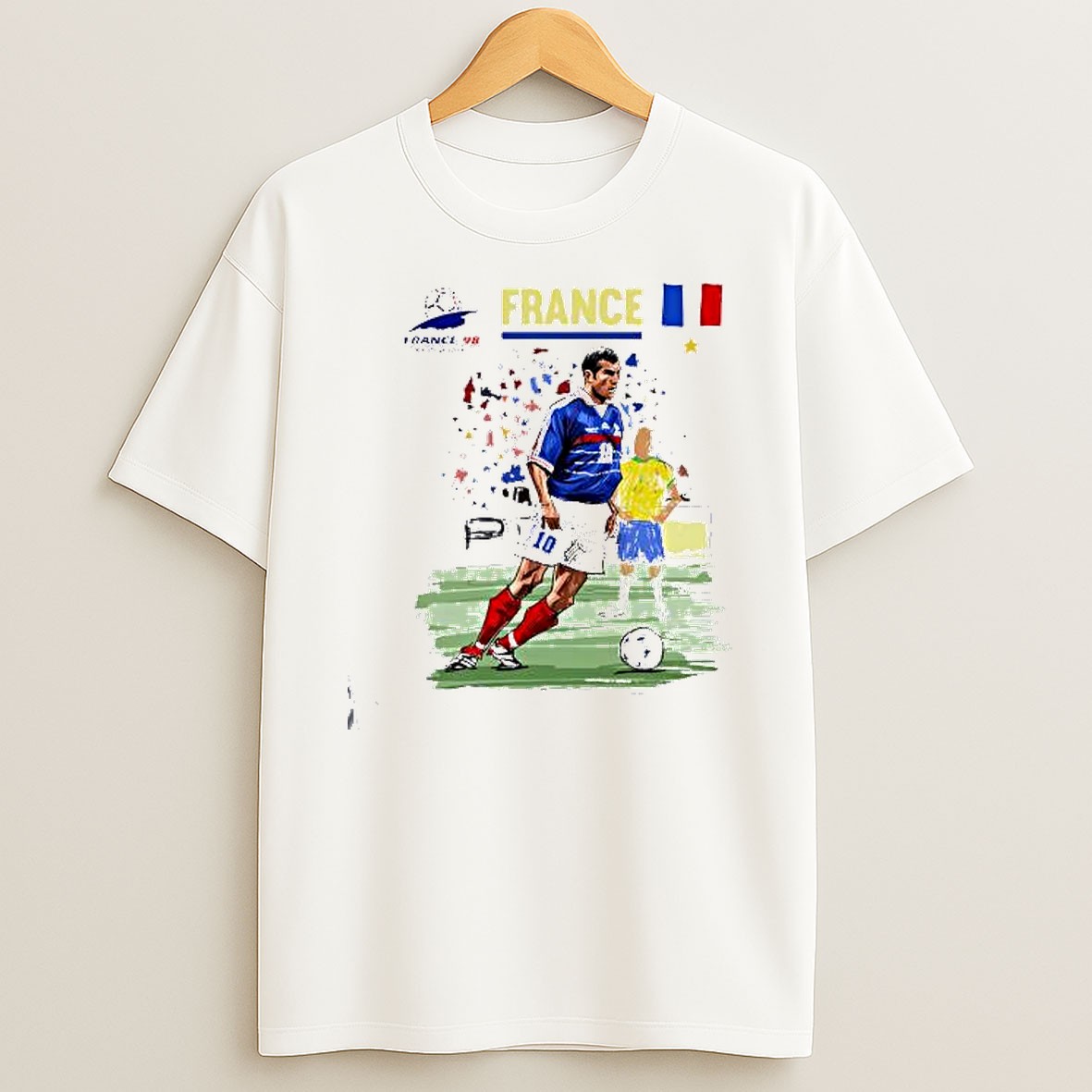 Original Zinedine Zidane France National Team 1998 World Cup T Shirt