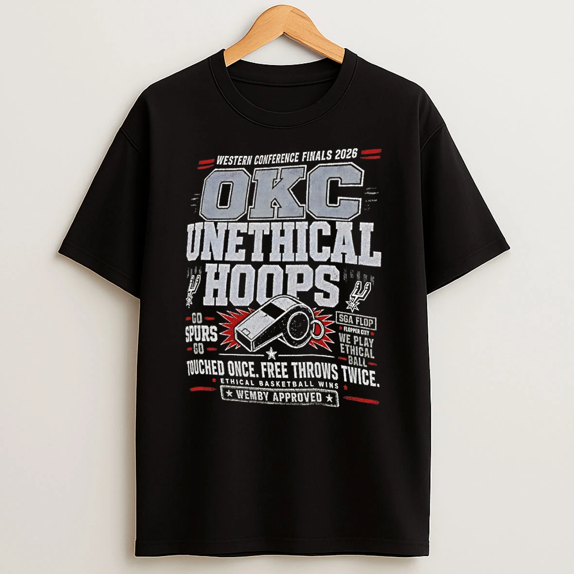 San Antonio Spurs Okc Unethical Hoops Wemby Approved Ethical Basketball Wins 2026 Tshirt Hoodie